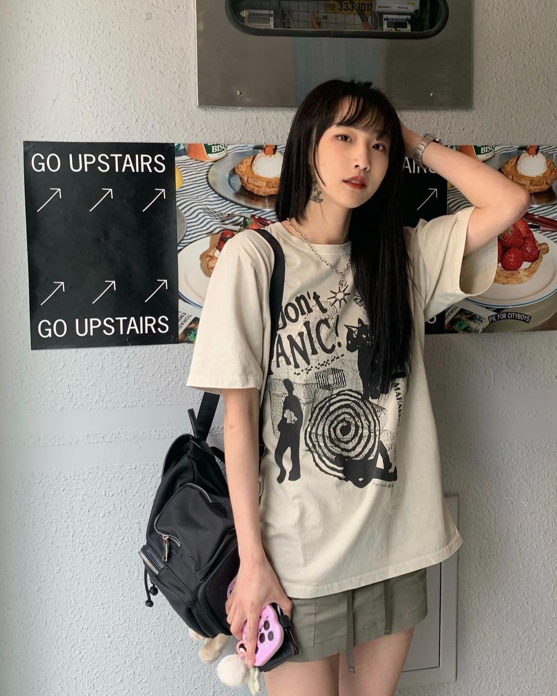 淨漢 太妍 同款 * mahagrid DON’T PANIC PIGMENT TEE