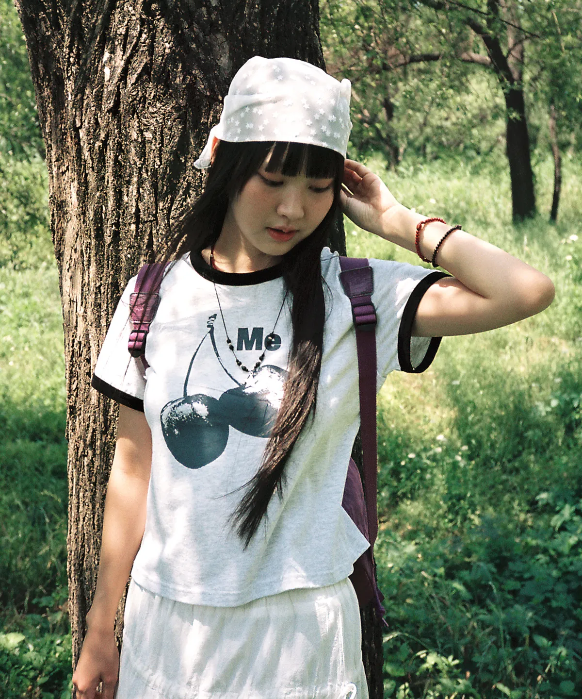 ISTKUNST CHERRY CROP RINGER TEE