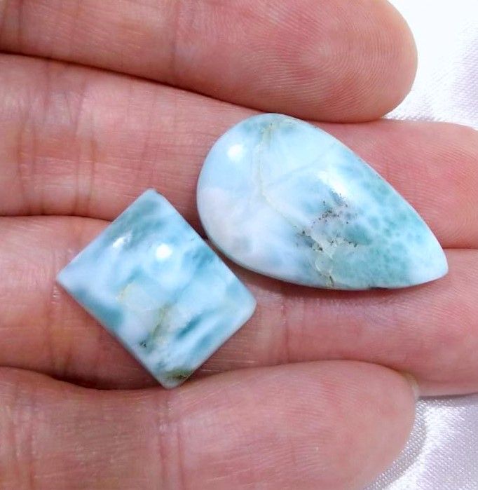 拉利瑪 海紋石 Larimar 戒面 裸石 包邊 鑲嵌 水晶 礦石