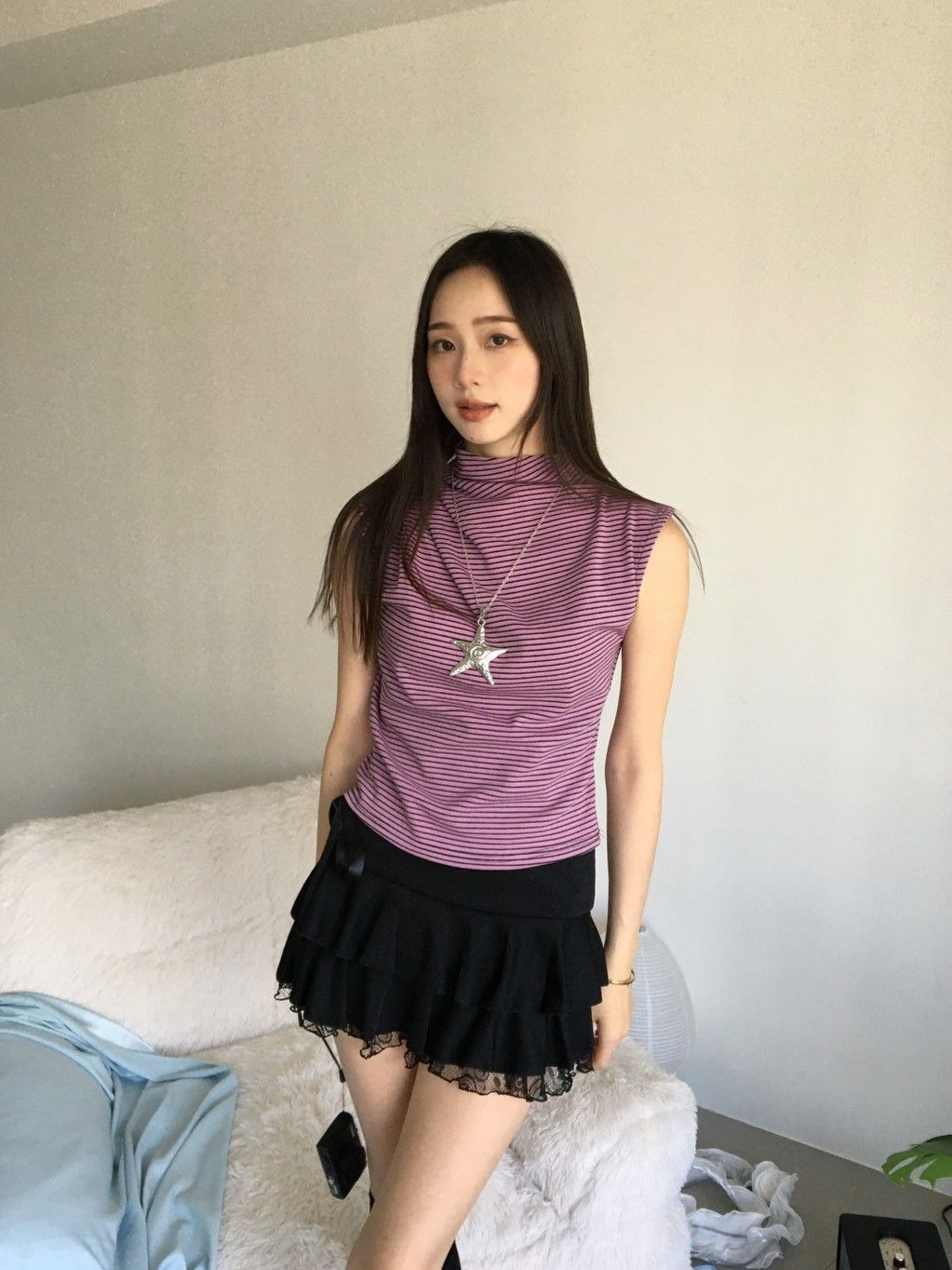 Velpro 現貨｜港式復古莓果色半高領無袖上衣