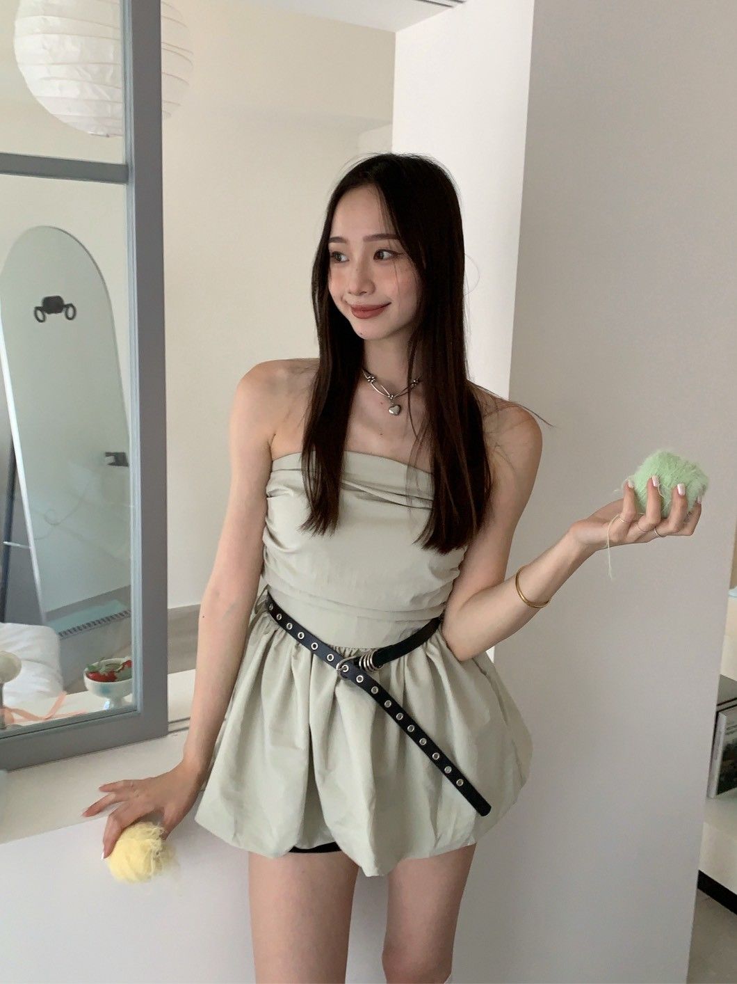Velpro 現貨｜一件多穿🤍附皮帶後鬆緊抹胸平口上衣