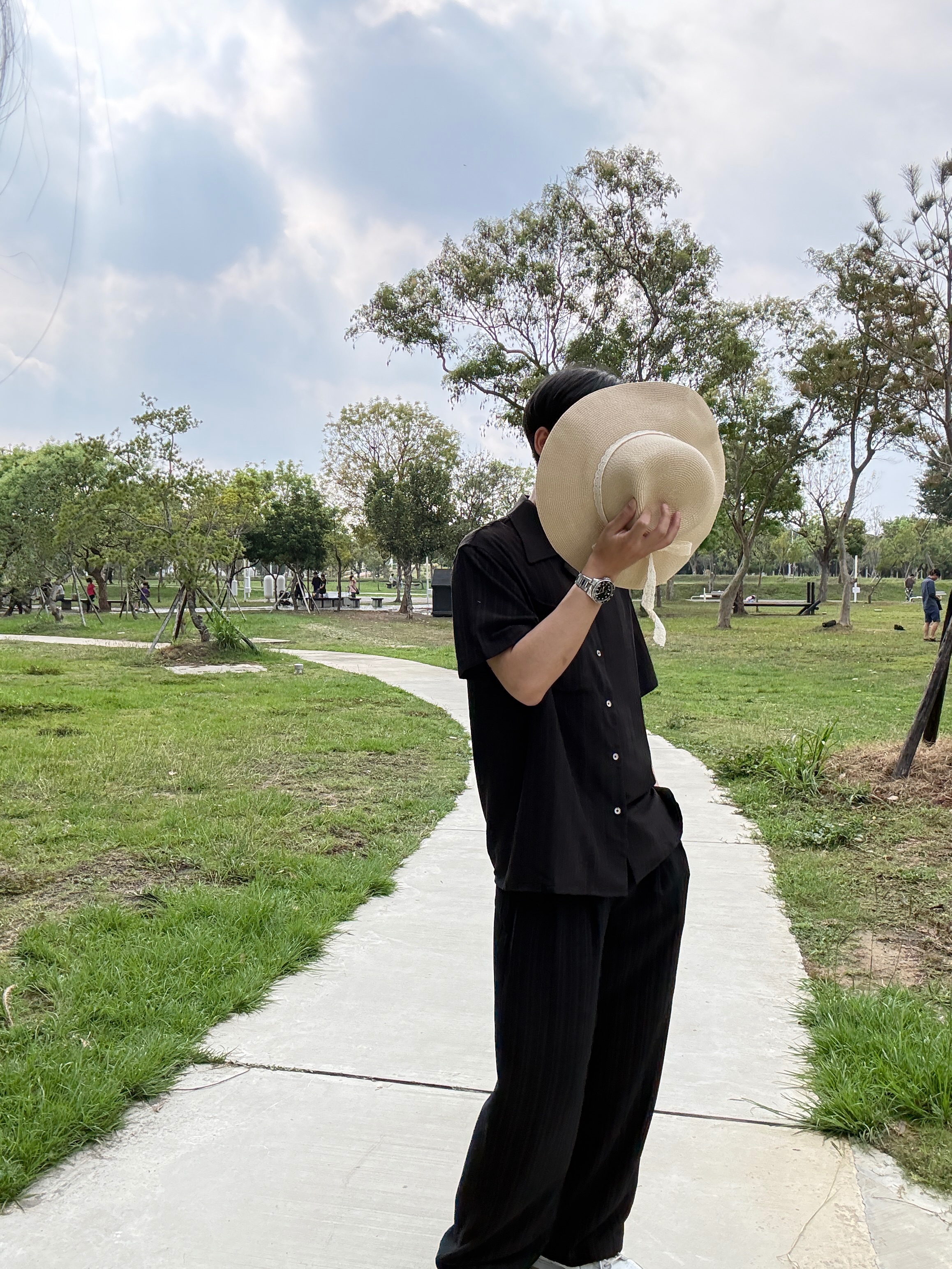 老錢風直坑條口袋棉質套裝