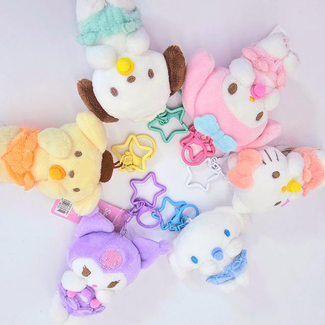 韓國三麗鷗 美樂蒂 酷洛米 大耳狗 凱蒂貓Hello Kitty 布丁狗 帕恰狗 奶嘴 娃娃 玩偶吊飾 鑰匙圈 8公分高