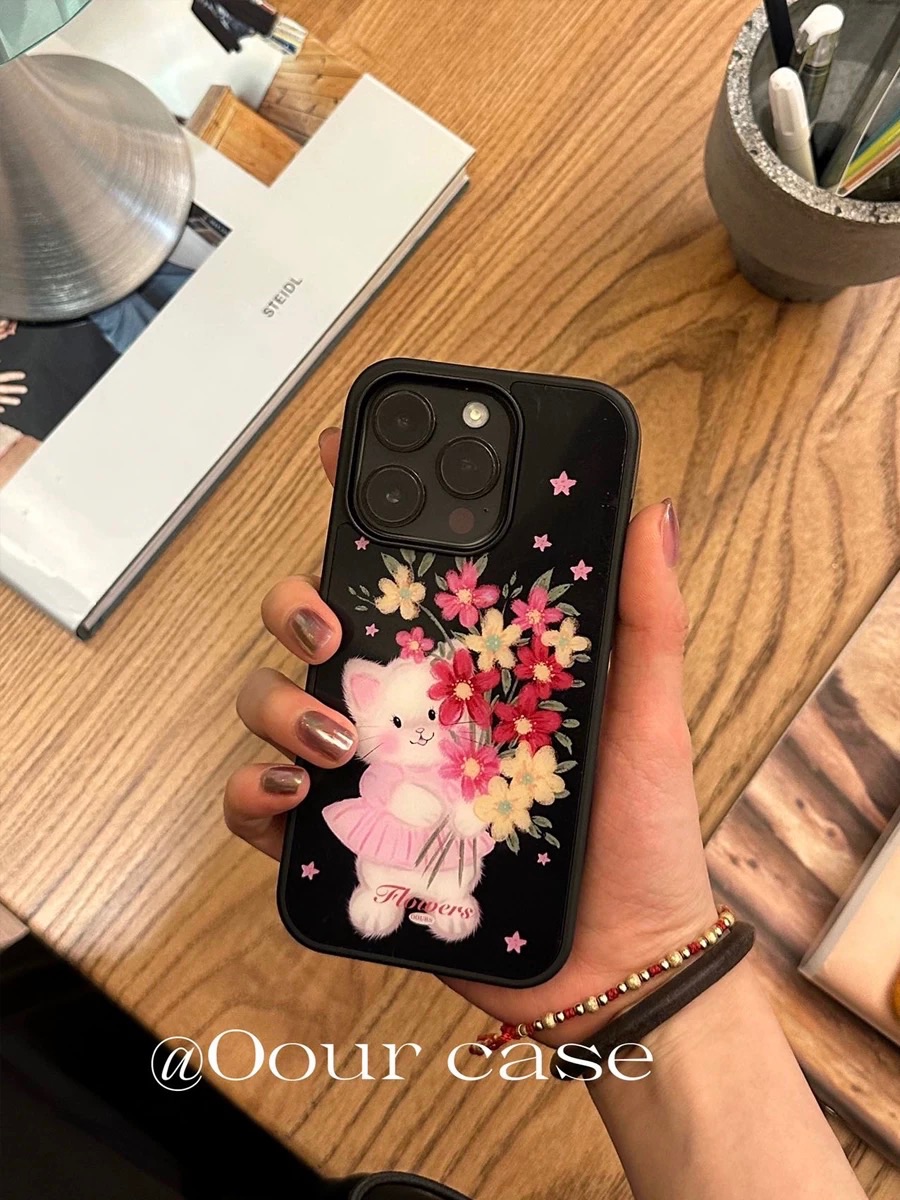 New🍀 捧花貓貓手機殼