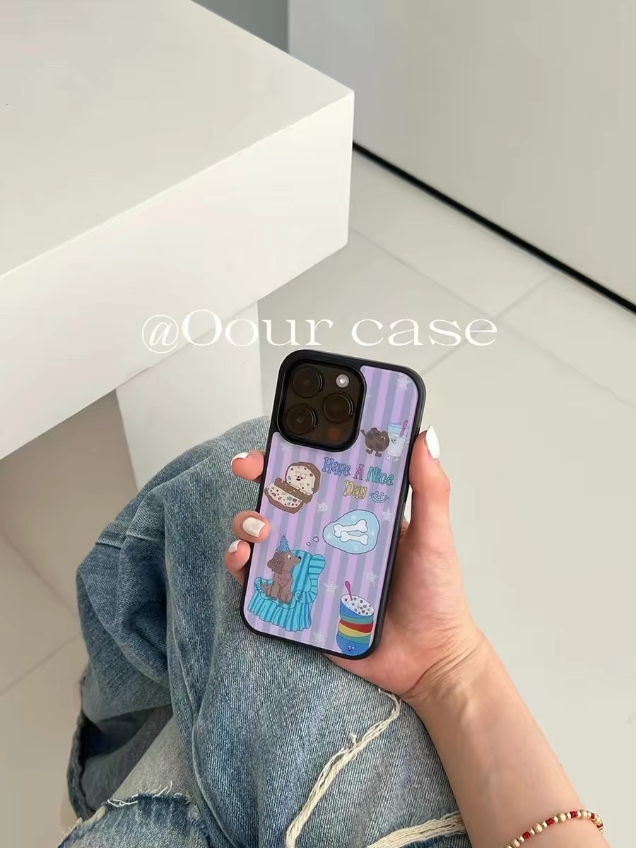 New🍀 條紋狗狗手機殼