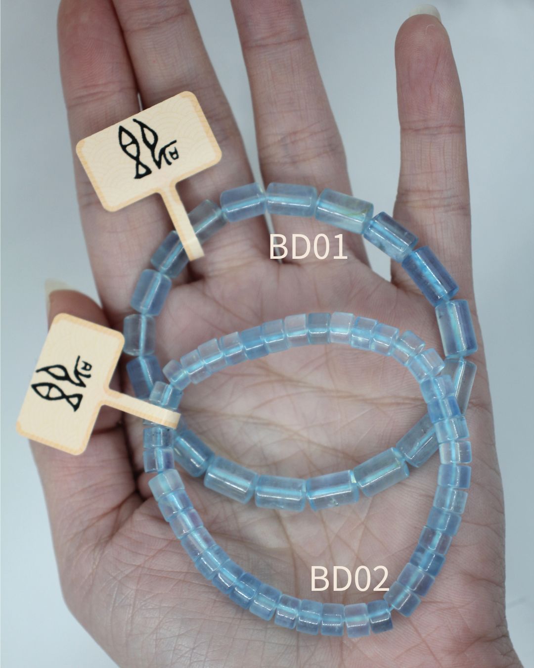 海藍寶手鏈｜桶珠 / 直切珠款｜天然Aquamarine水晶手鍊｜平靜情緒 溝通能量水晶