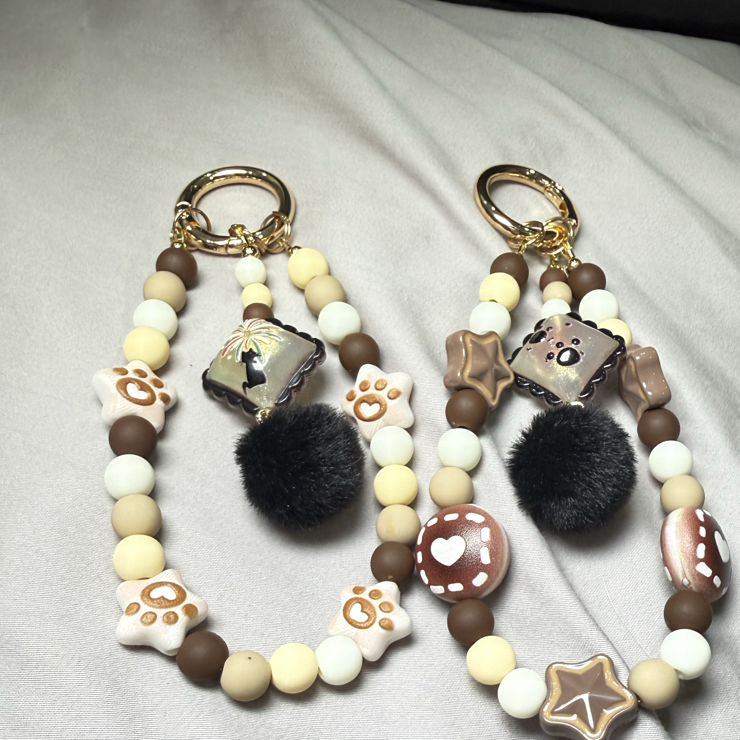 美拉德色系貓咪貓掌手機鍊