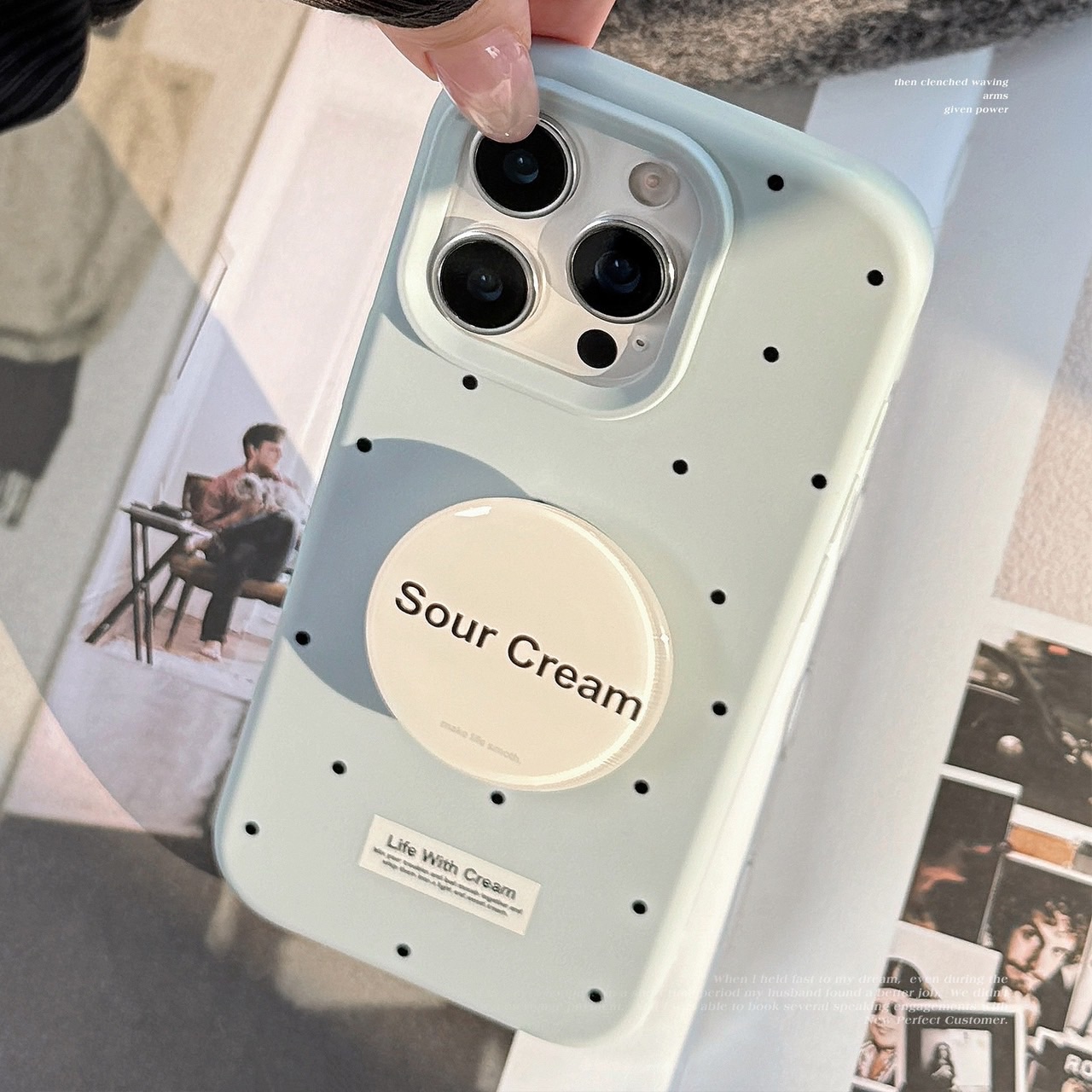 ins波點手機殼