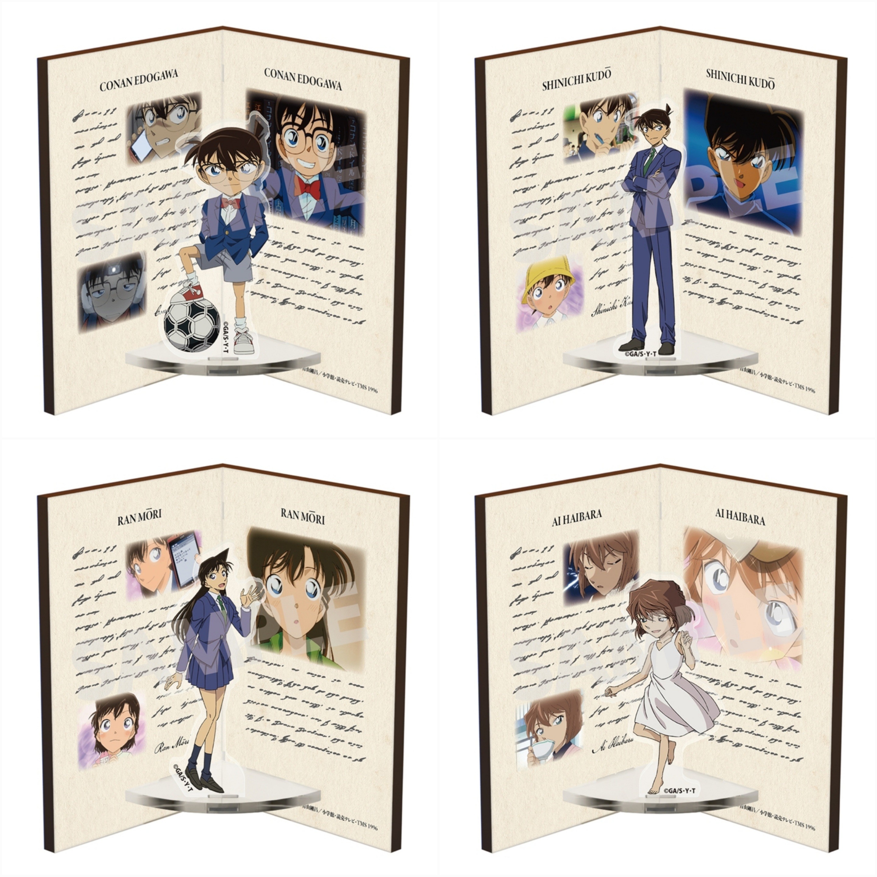 【預購】《名偵探柯南》書型壓克力和木質支架 vol.2｜江戶川柯南、工藤新一、毛利蘭、灰原哀