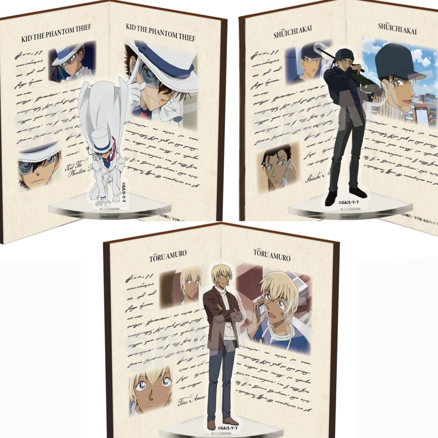 【預購】《名偵探柯南》書型壓克力和木質支架 vol.3｜怪盜基德、安室透、赤井秀一
