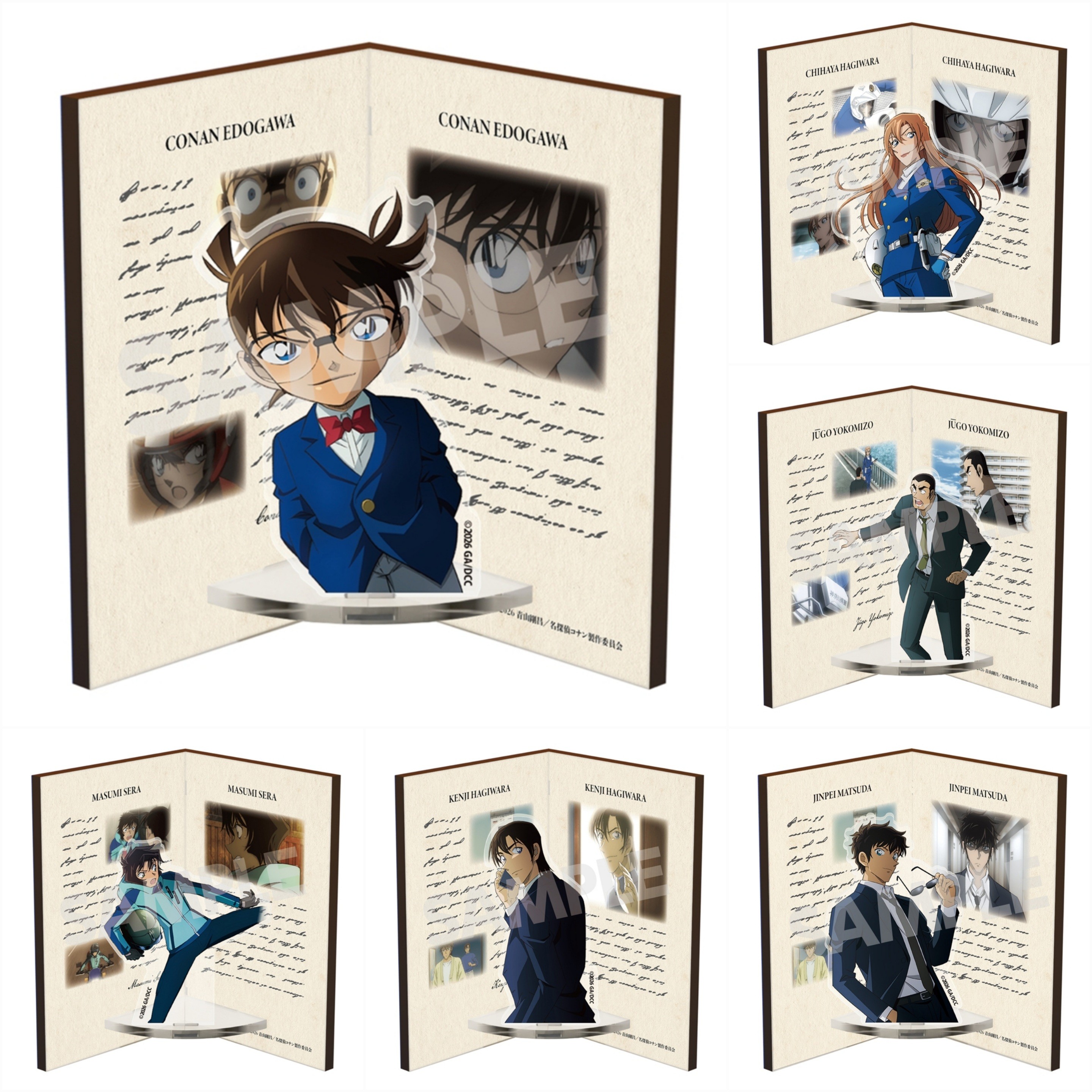 【預購】《名偵探柯南》書型壓克力和木質支架 劇場版｜江戶川柯南、世良真純、松田陣平、萩原研二、萩原千速、橫溝重悟