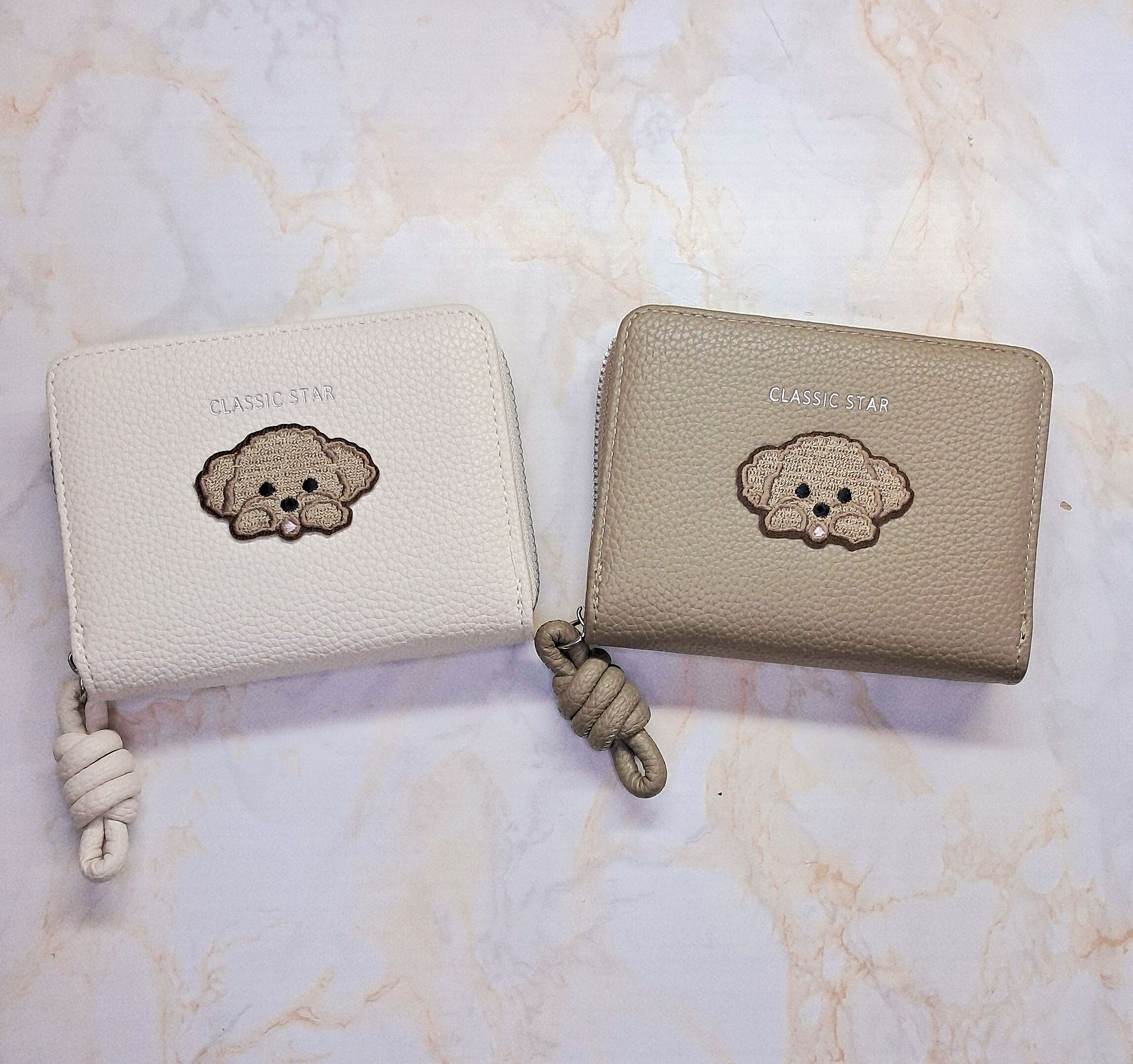 🐶 可愛小狗刺繡短夾