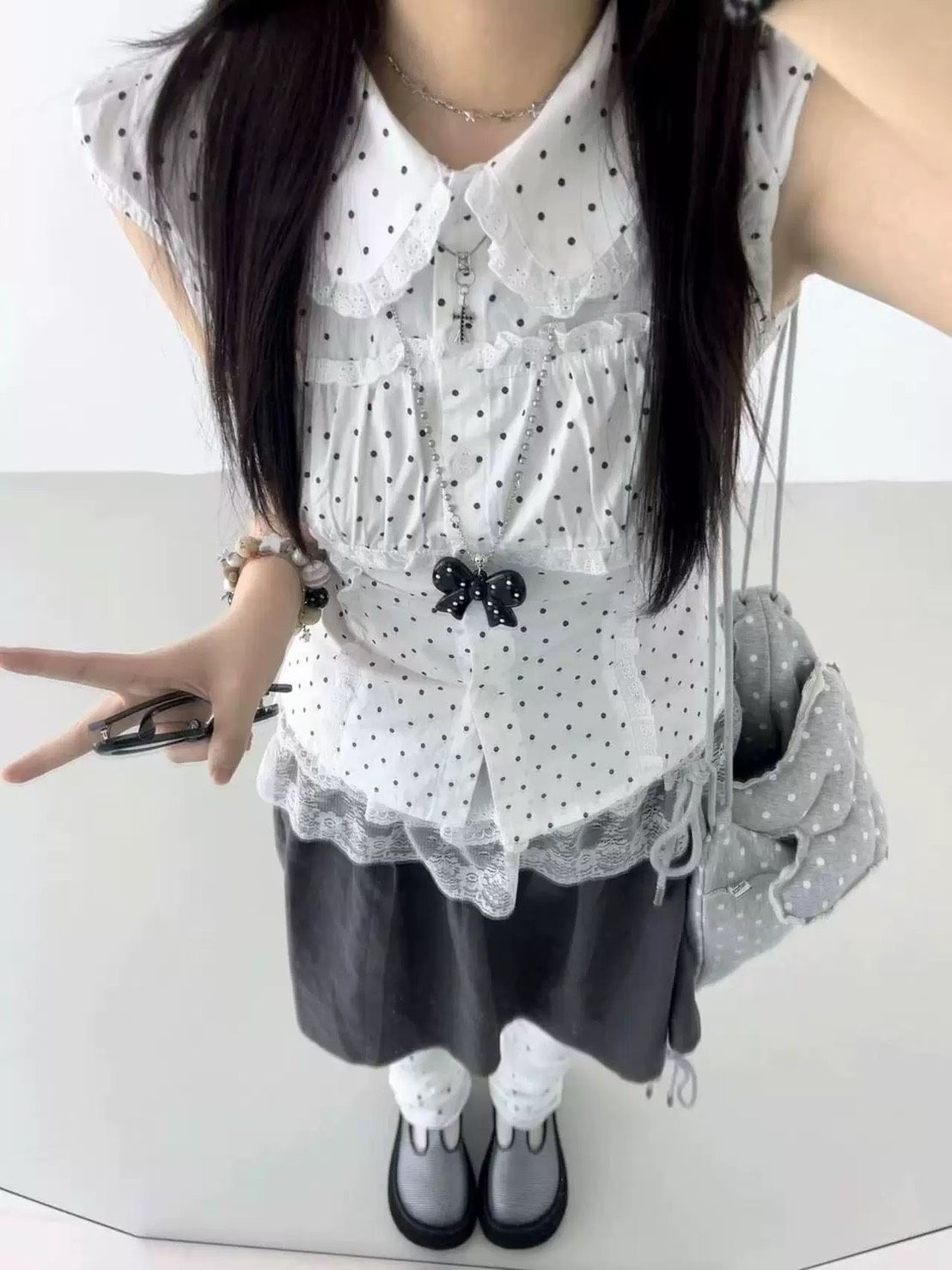 ꒰甜美萌萌蕾絲波點溫柔襯衫꒱早春必入