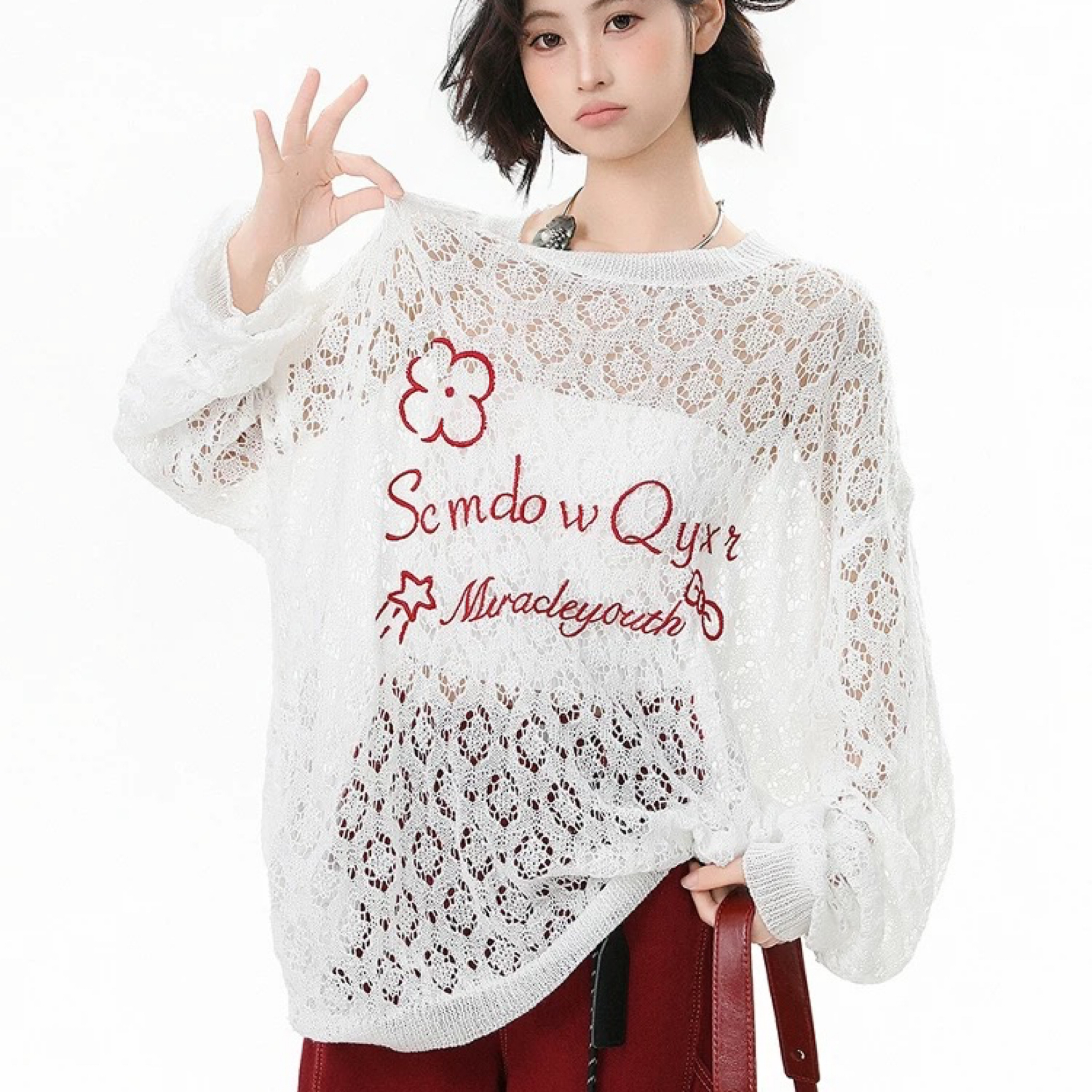 春夏鏤空透視罩衫《預購》