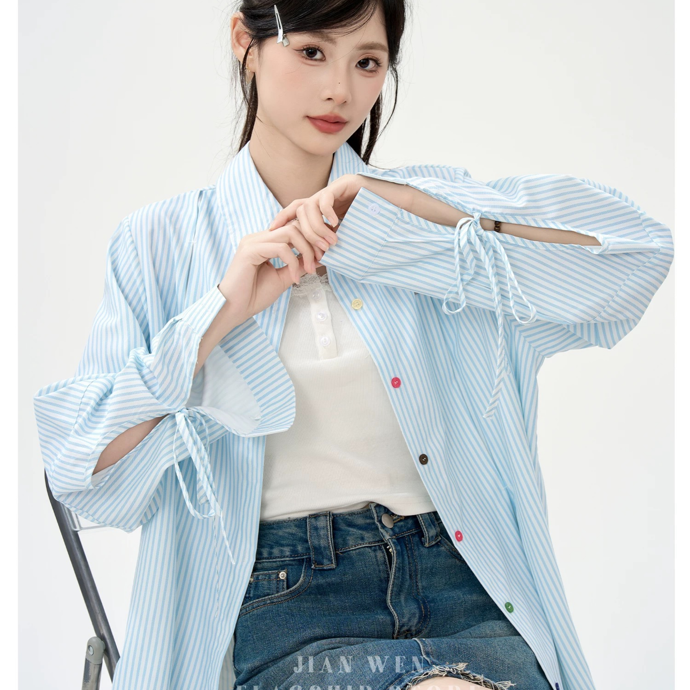 彩虹糖條紋襯衫《預購》