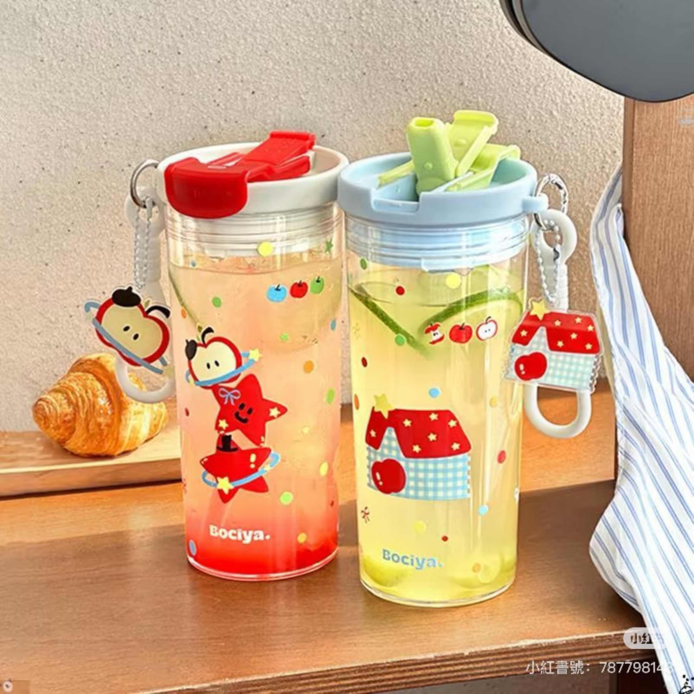 夏日風☀️耐冷熱透明吸管杯（限量贈品）｜蘋果款、小屋款《預購》