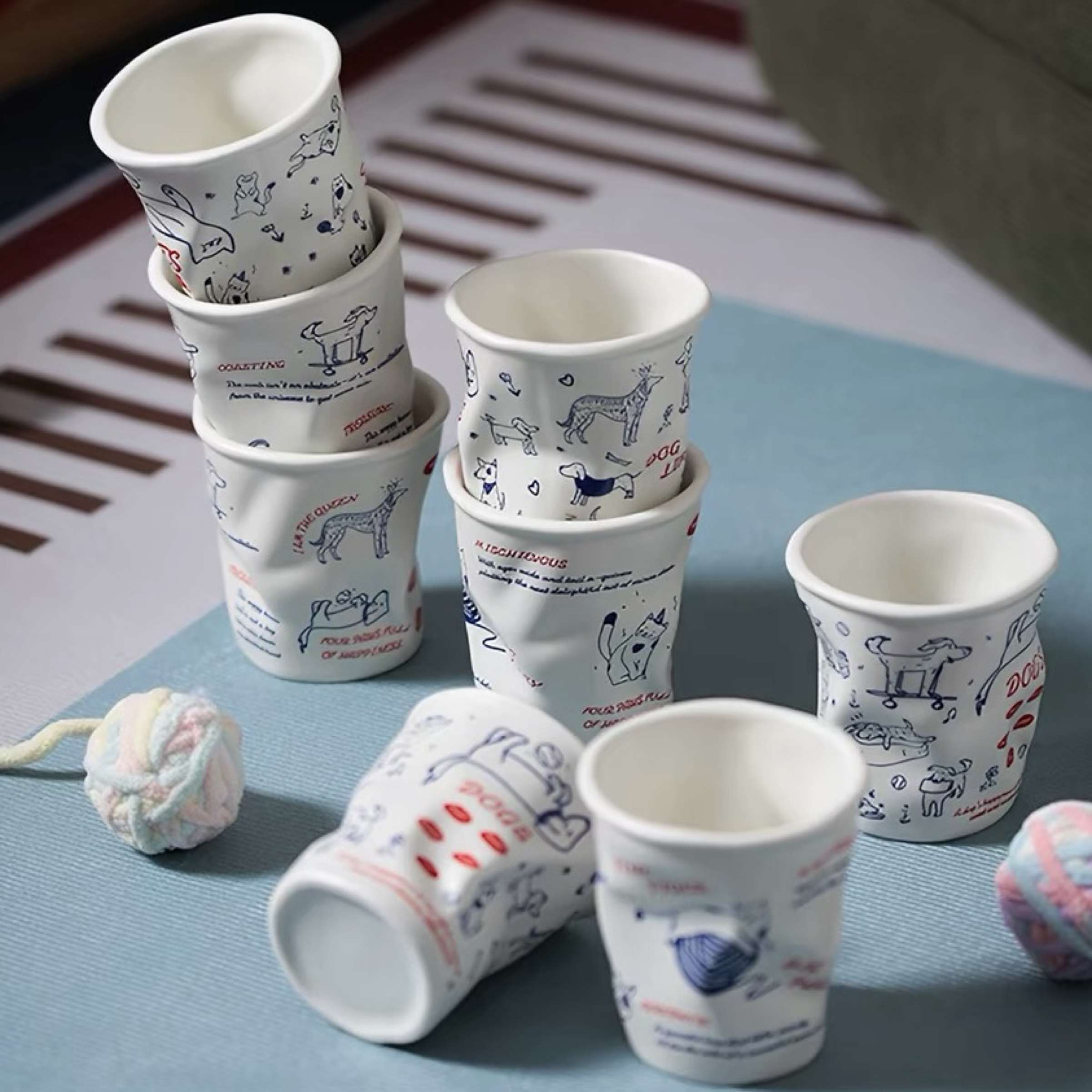 貓咪小狗捏紙杯造型陶瓷杯｜四款《預購》