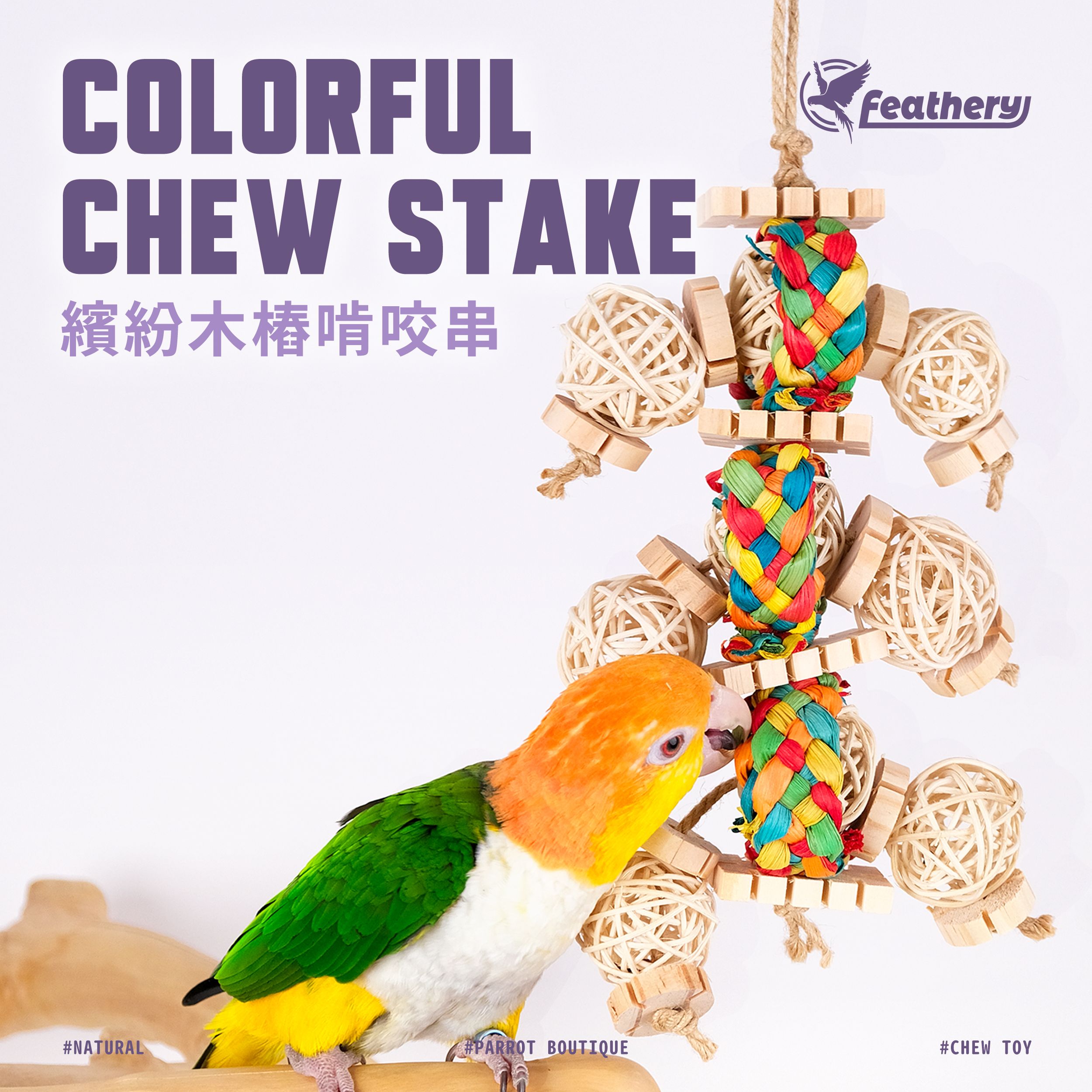 FN-F｜天然繽紛木樁啃咬串｜繽紛啃咬玩具