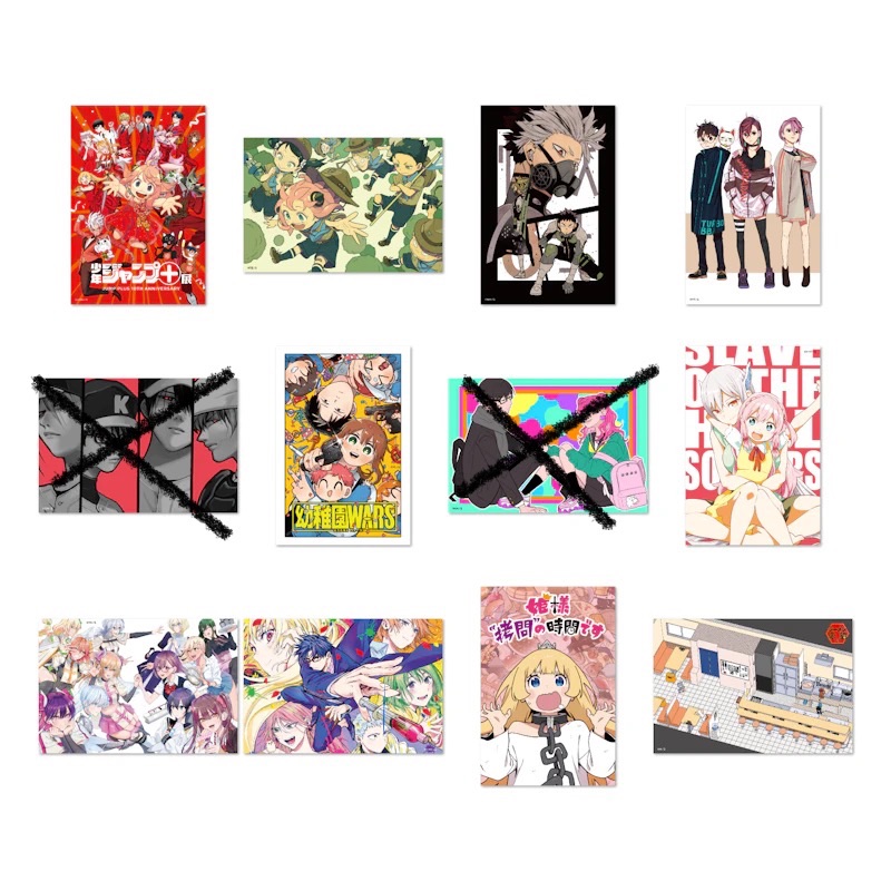 JUMP+ 10周年展--明信片、卡牌、大頭貼紙、場販披薩盒 拆售