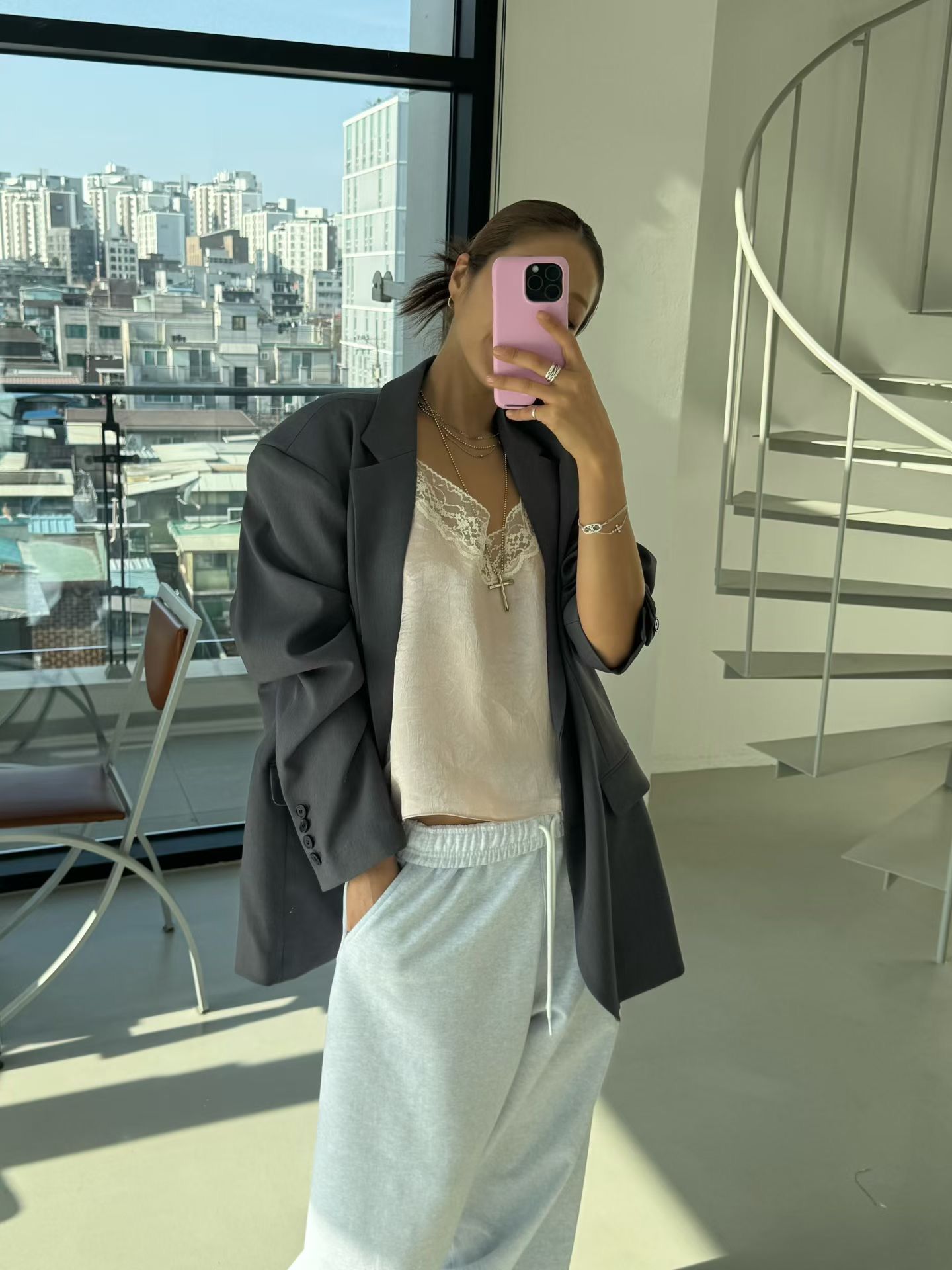 A11*簡約立體剪裁西裝外套（灰綠/深灰/黑）