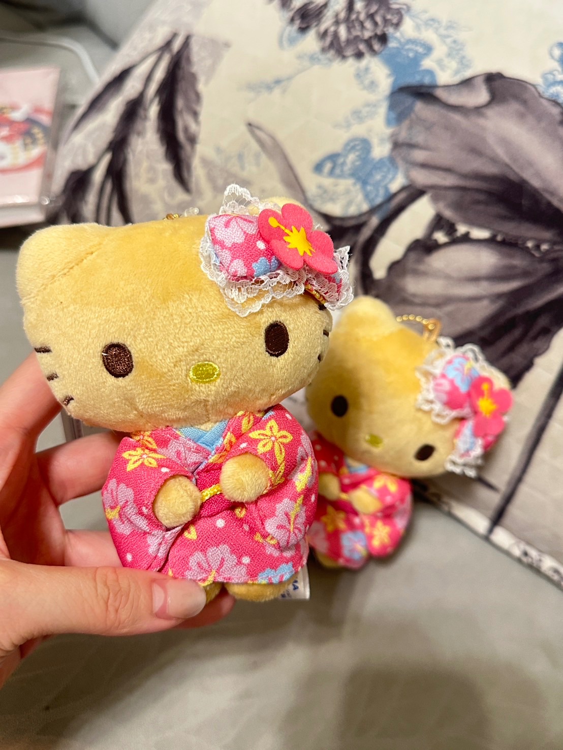 Hello kitty黑皮和服吊飾