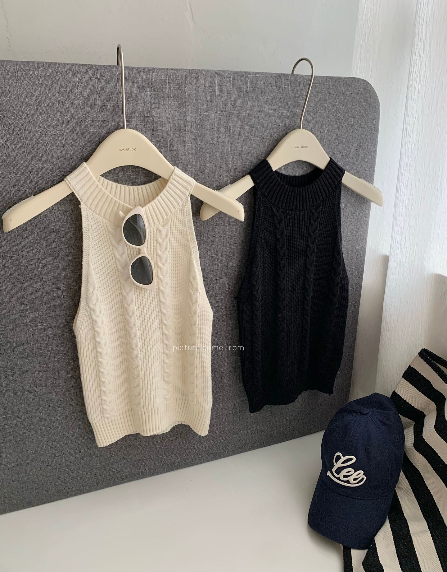 性感麻花掛脖針織背心