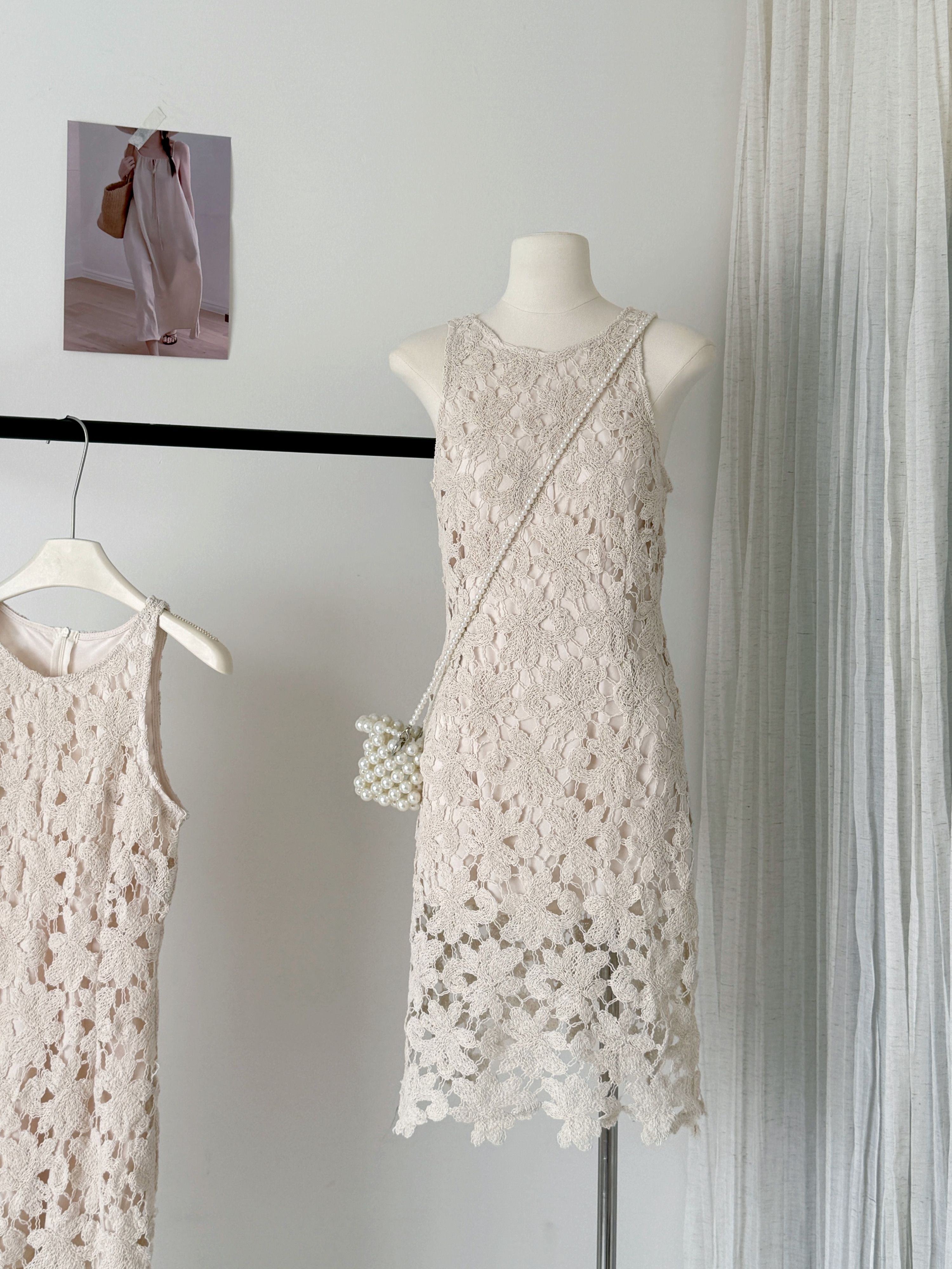 韓系氣質蕾絲無袖洋裝