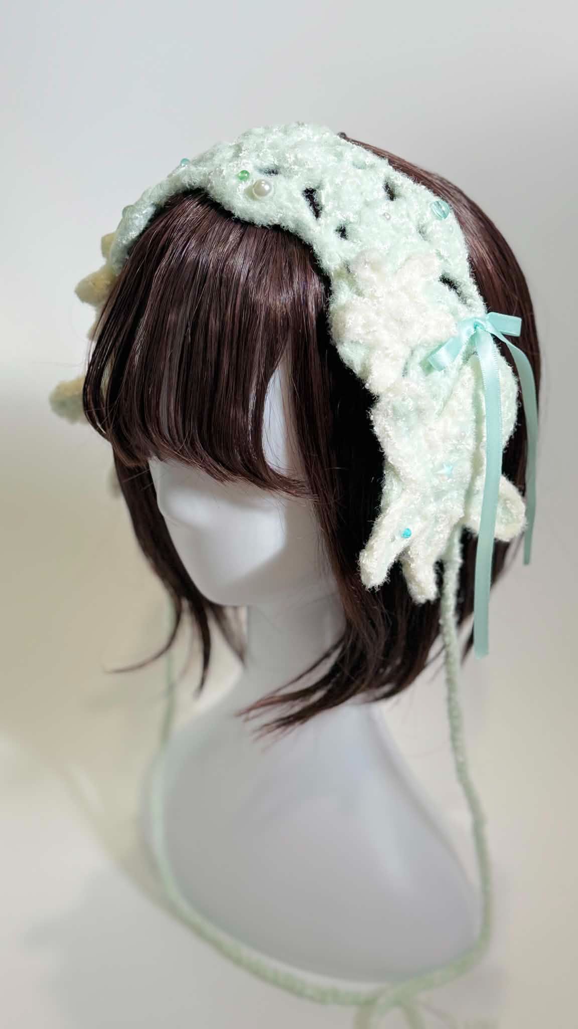 綠色雪絨海星 | 手作髮帶
