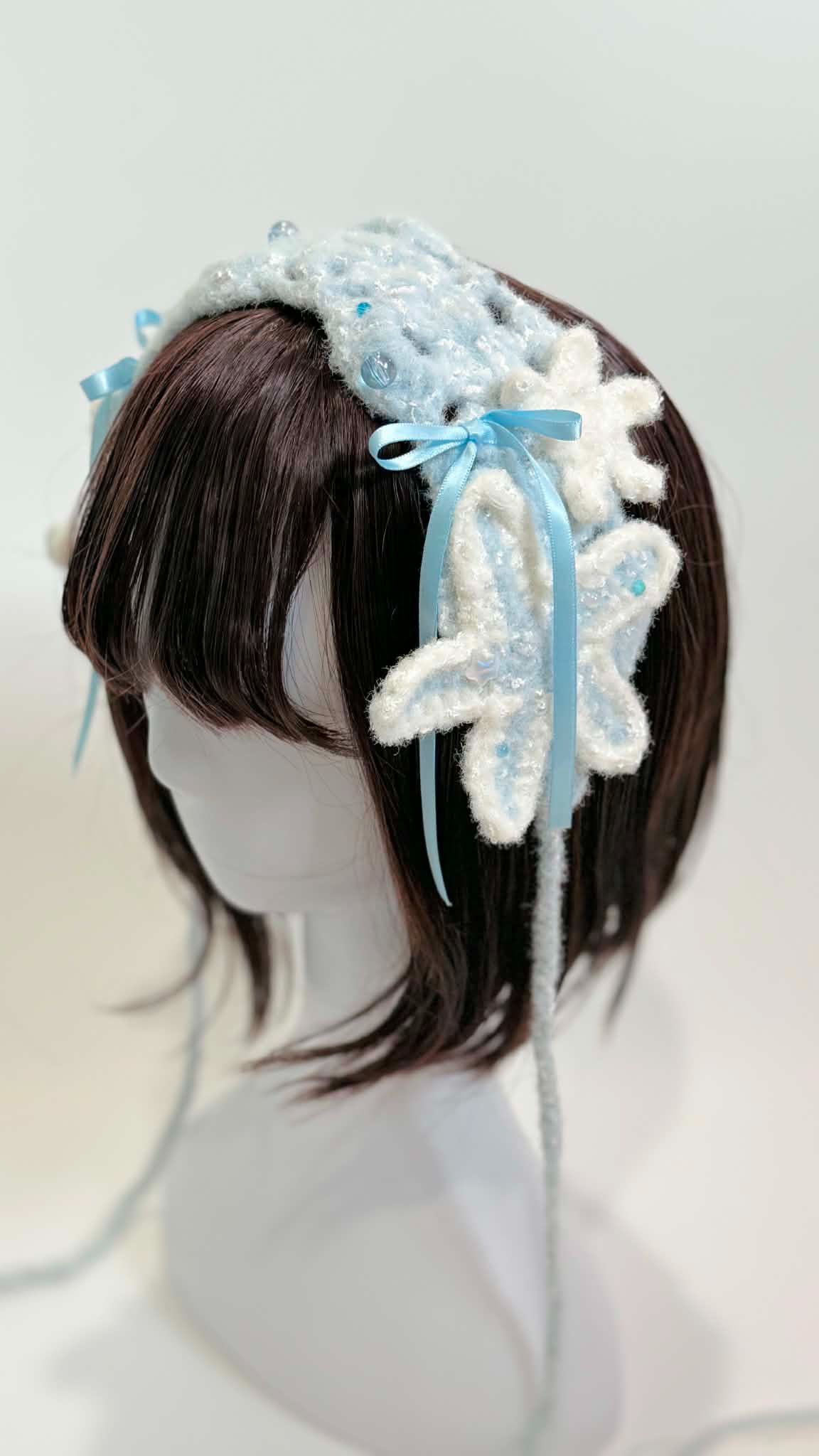 藍色雪絨海星 | 手作髮帶