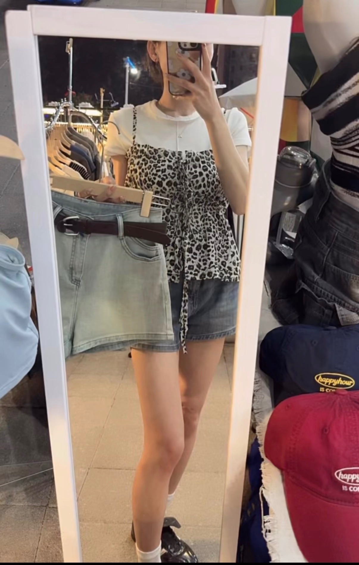 🛒彈力牛仔短褲*附皮帶