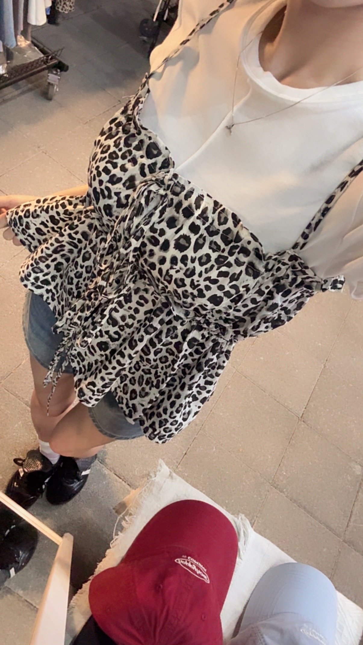 🛒豹紋綁帶疊穿背心*可調節