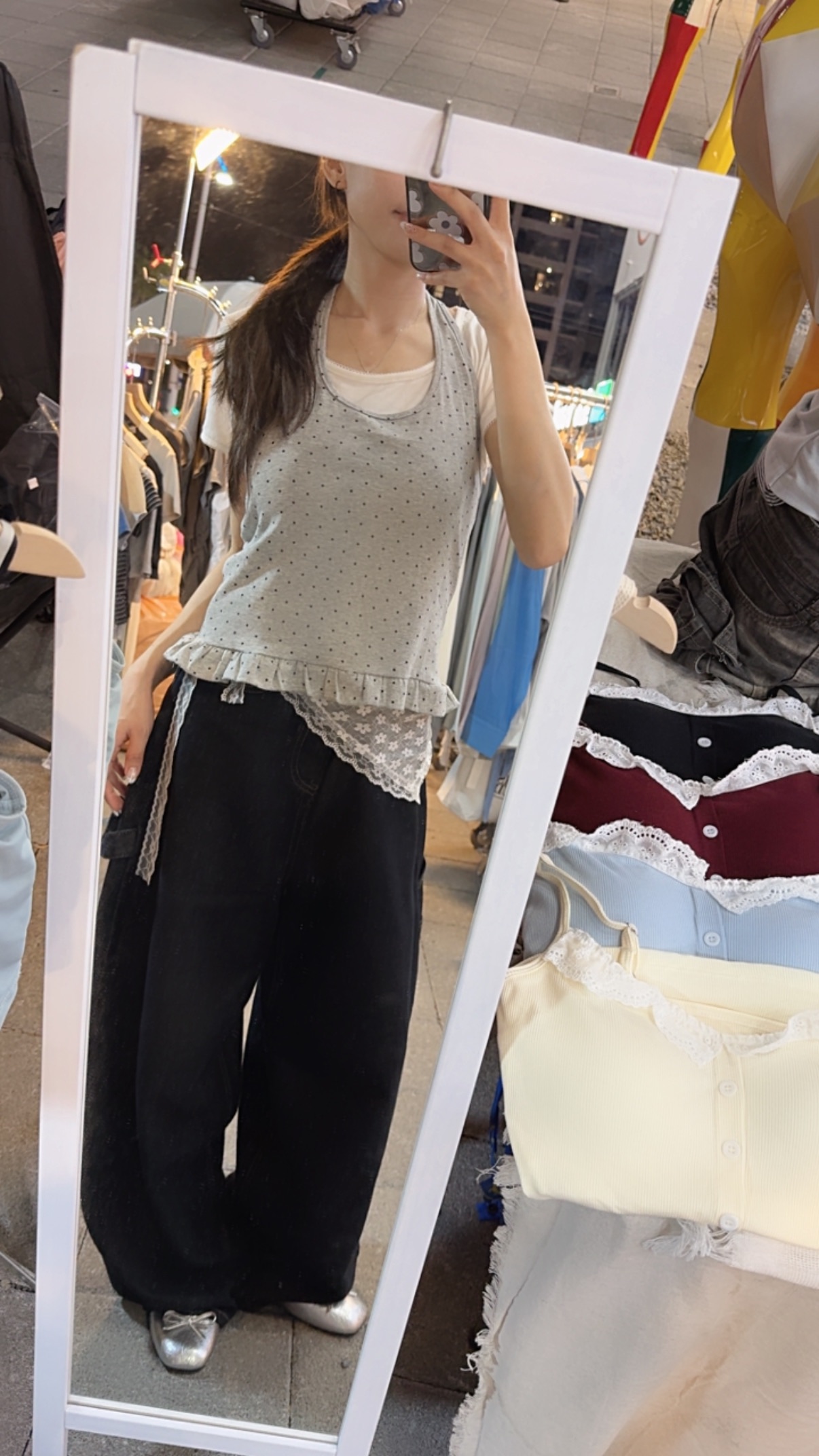 🛒波點繞脖兩件式上衣