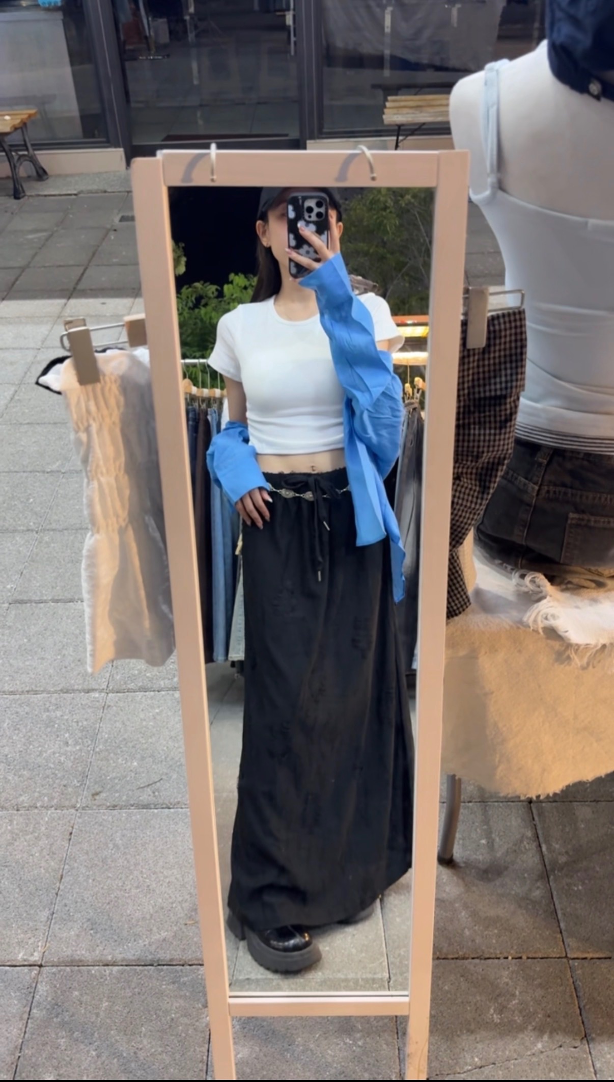 🇰🇷破壞感後開衩棉長裙