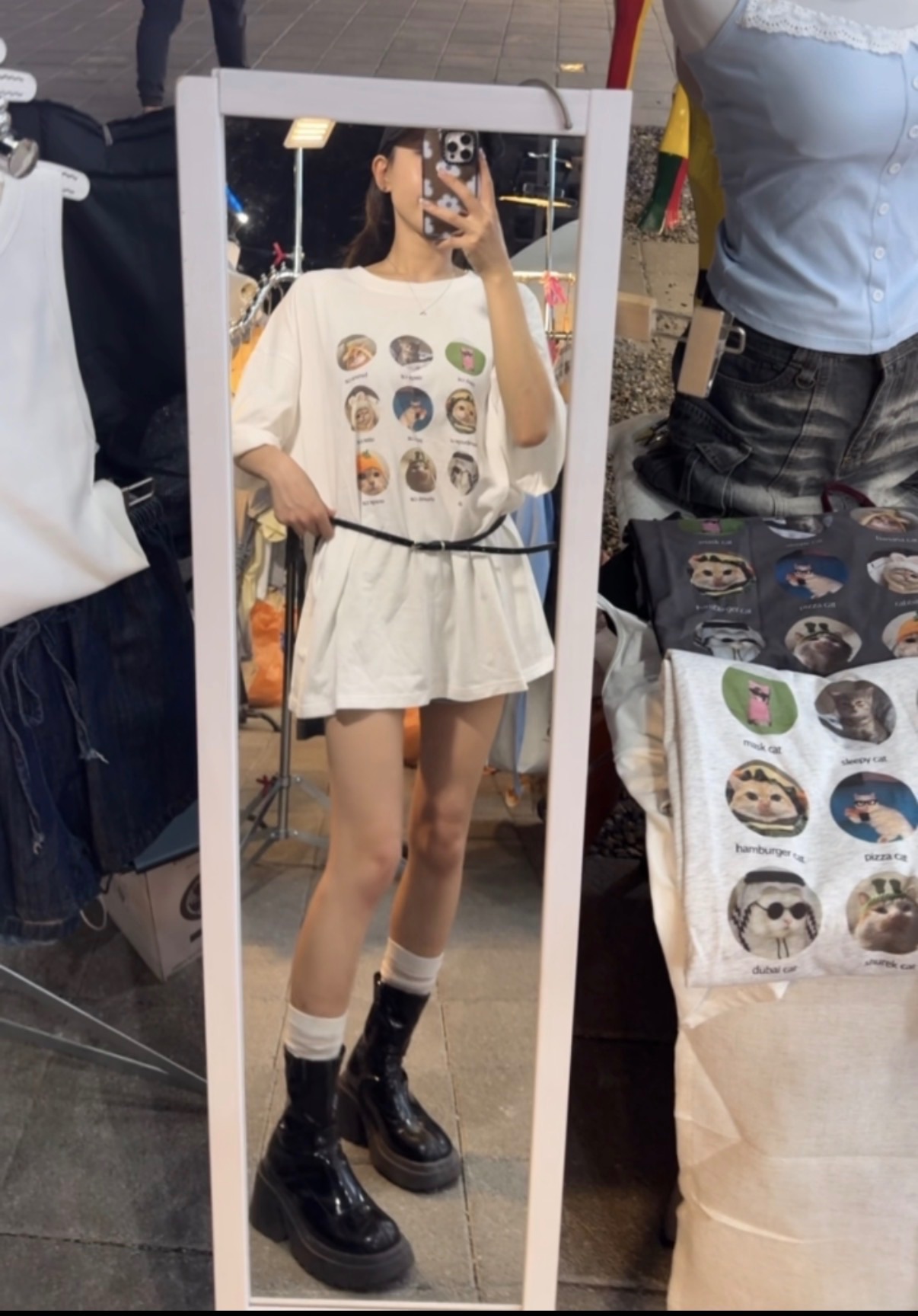 ✨包色優惠🛒九宮格貓貓寬鬆棉T