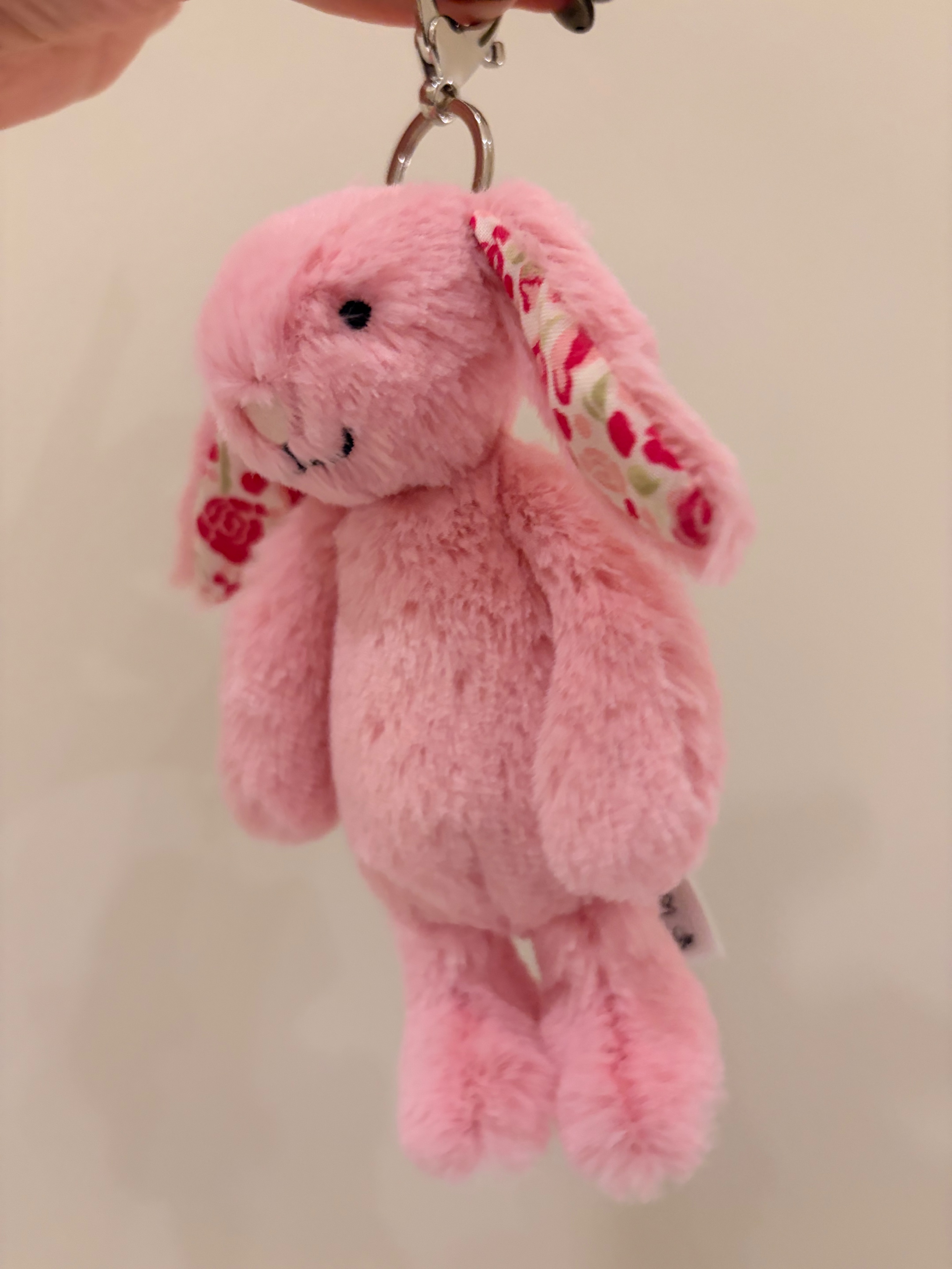 Jellycat 2026新品 粉色碎花耳邦尼兔吊飾 Blushkin Blossom Bunny Bag Charm