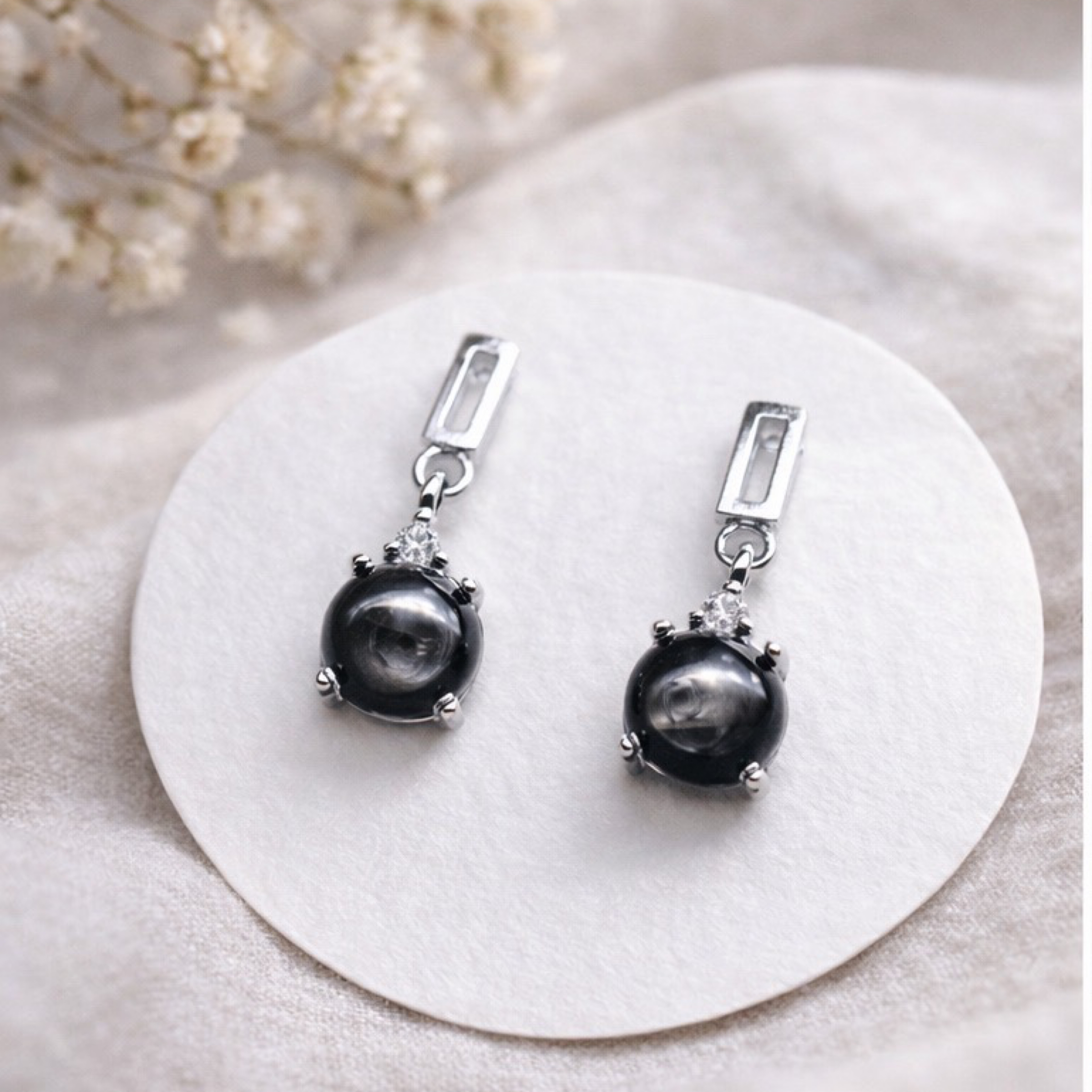 [星夜秘語］金運石耳釘 垂墜（指紋🫆很美）