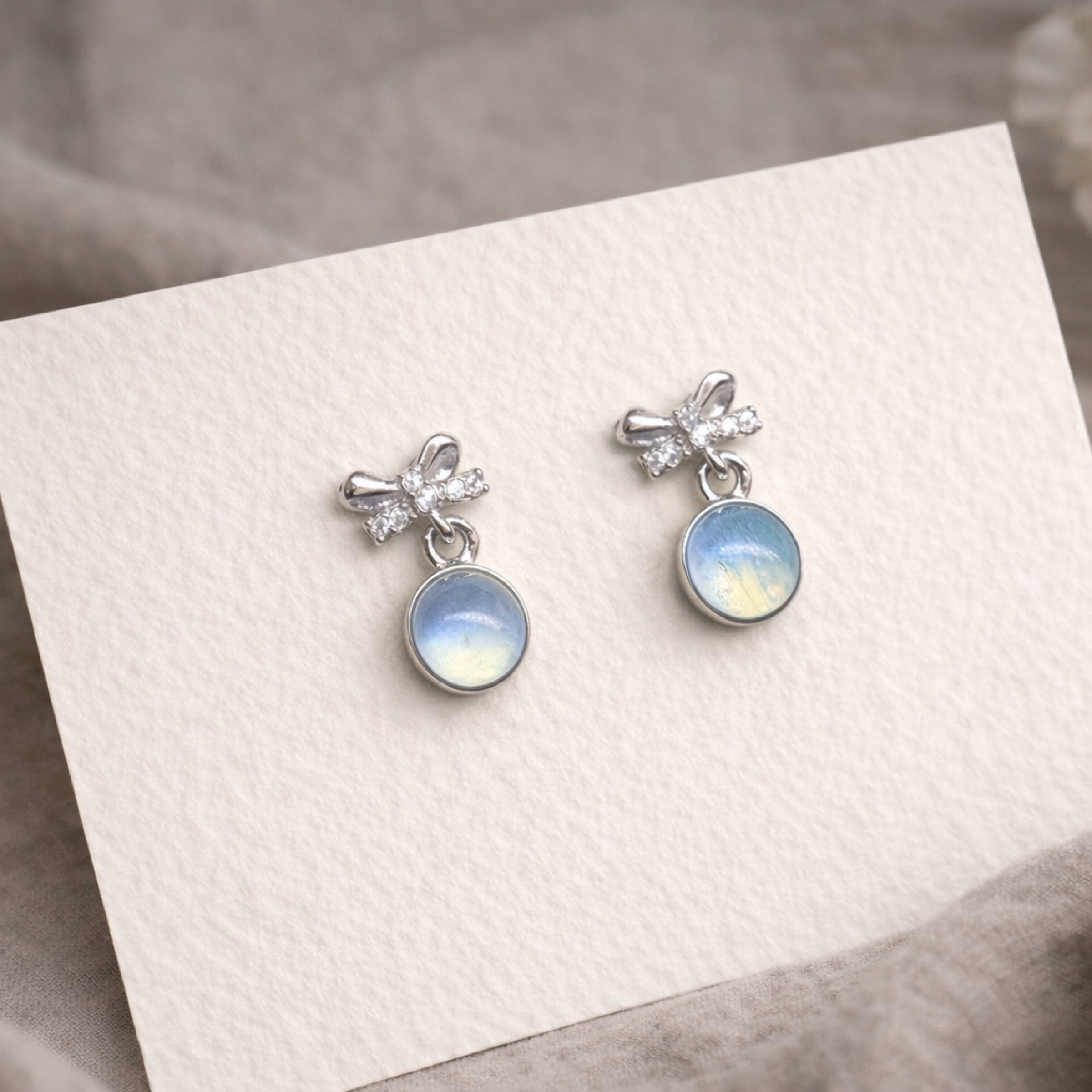 ［海之低語］海藍寶 小垂墜款耳環