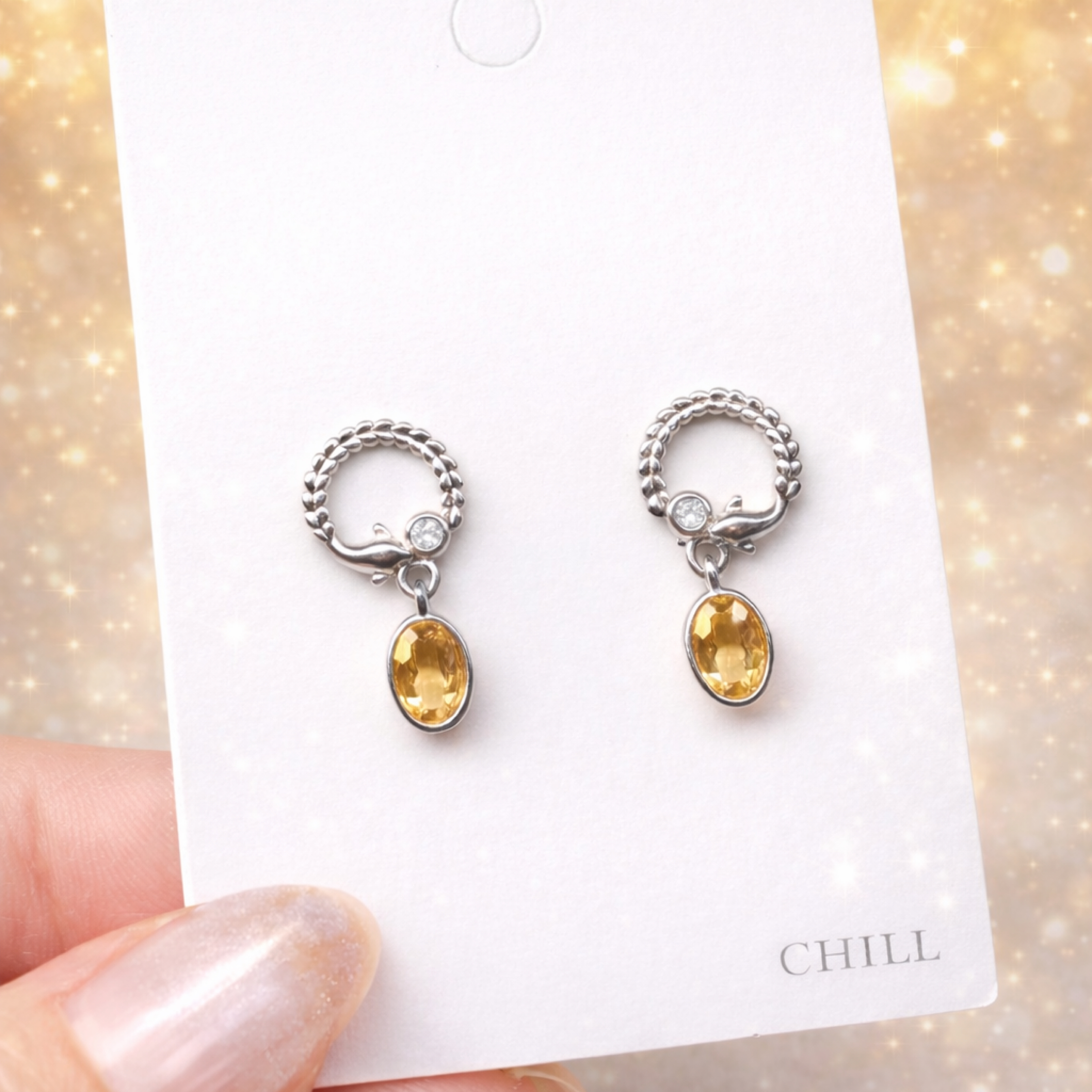 ［微光躍浪］海豚切面黃水晶款