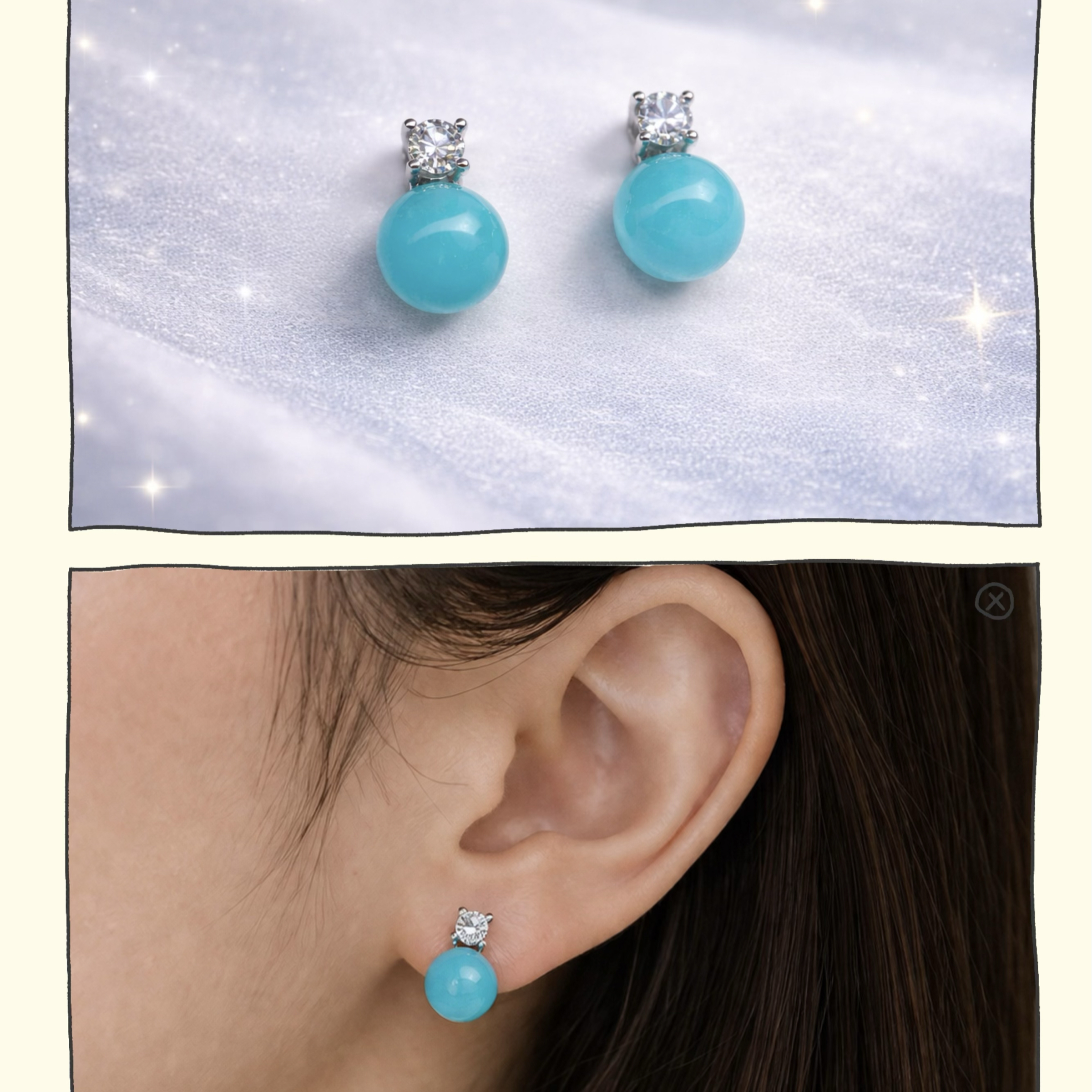 ［微光靜藍］天河石耳釘