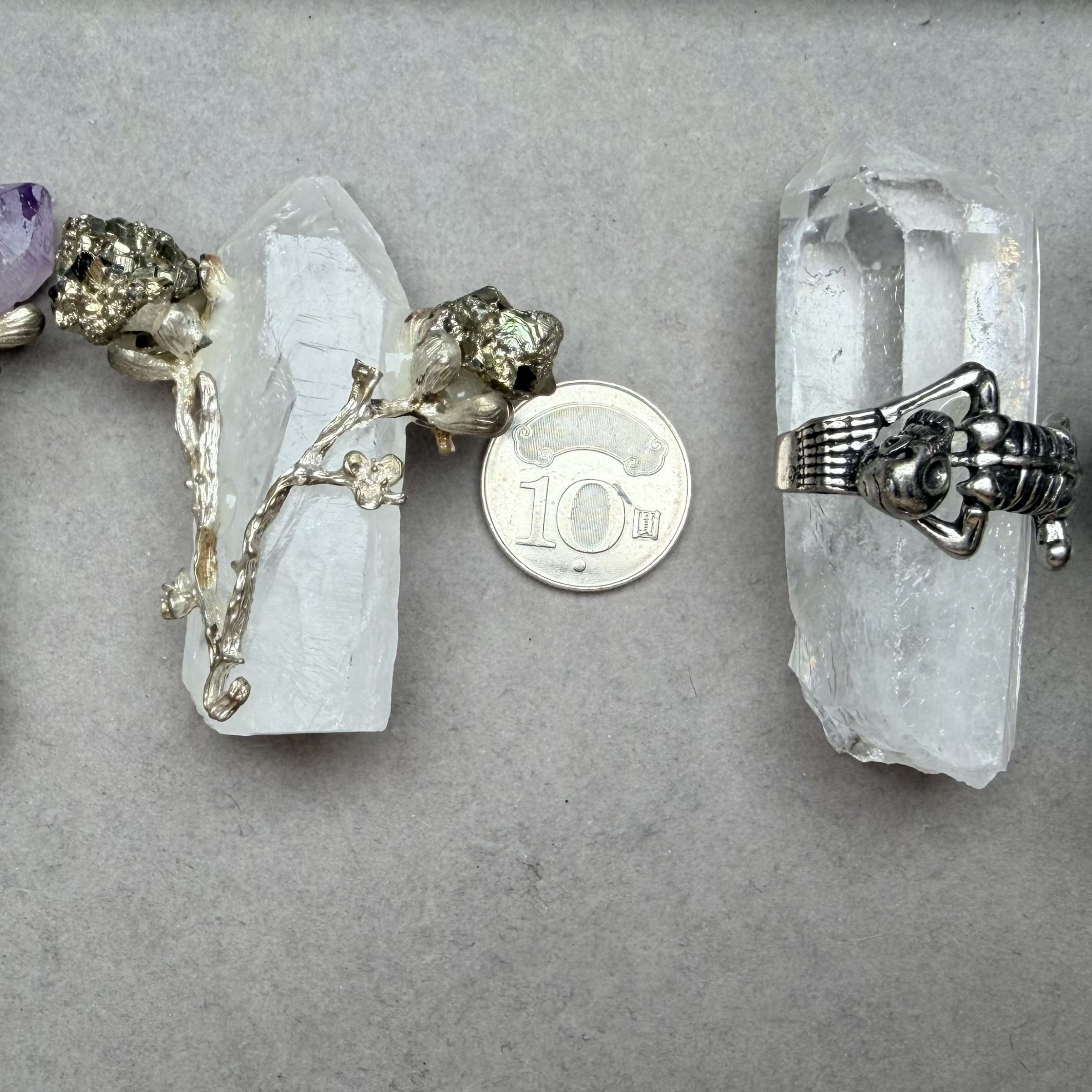 4顆白水晶小擺件