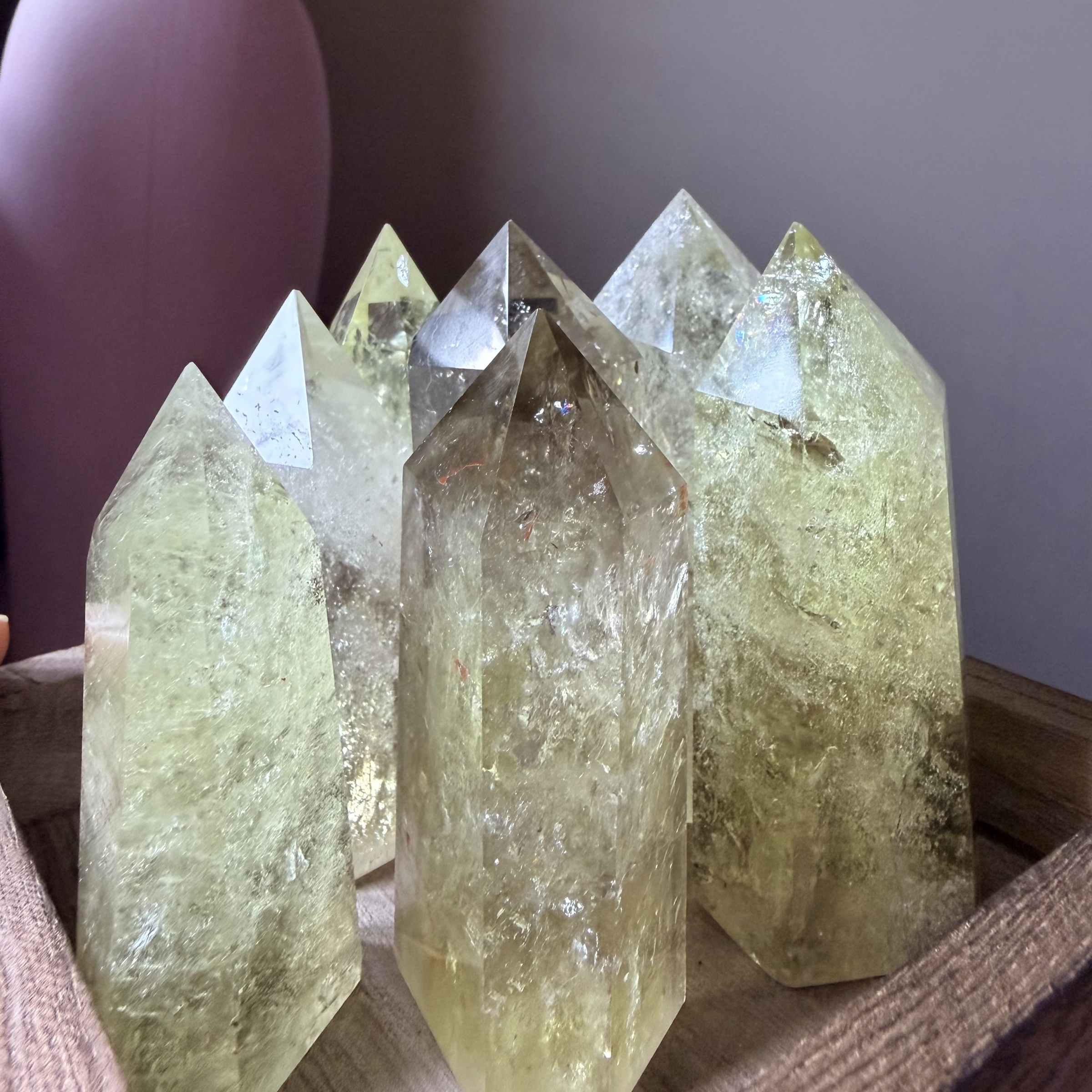 黃水晶柱（加熱優化烤色）