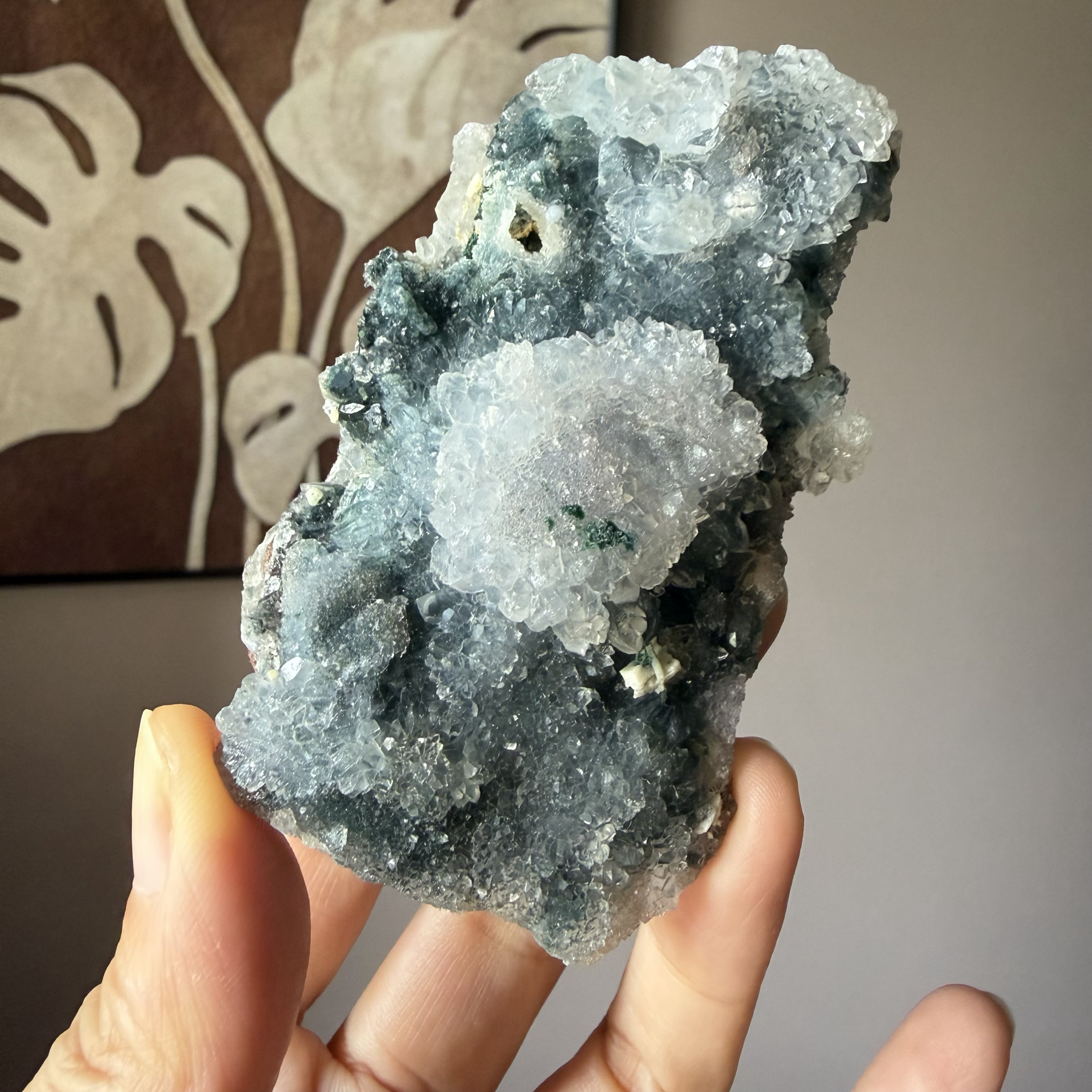 「原礦」 巴西軟糖異象淺紫晶花共生綠幽靈 158g 