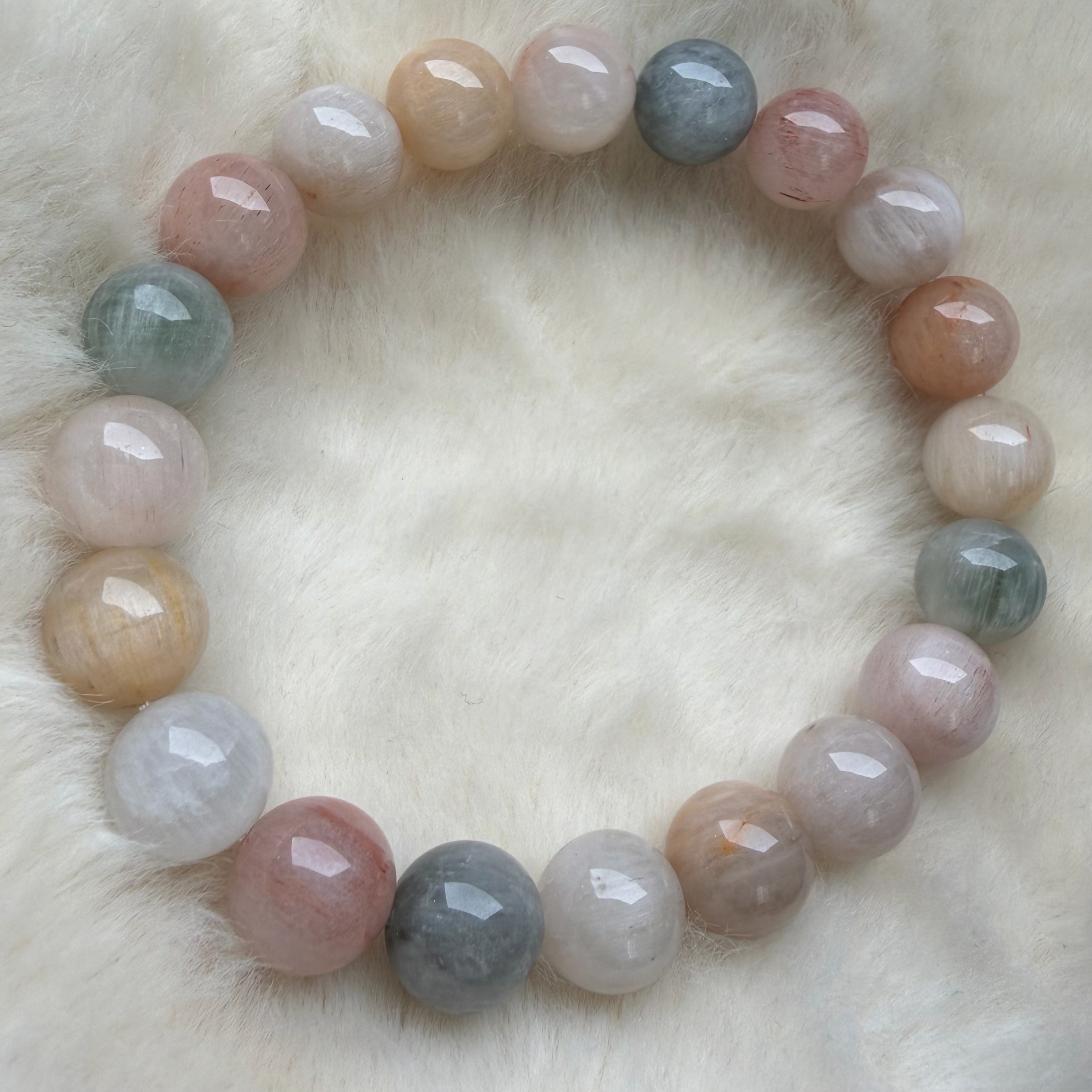 「飾品」 兔毛手串 10mm  貓眼 002