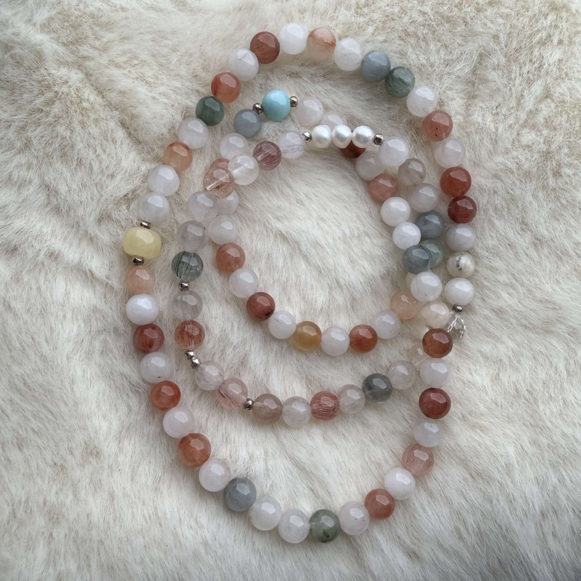「飾品」 兔毛手串 5.8mm 彩兔毛三圈 設計款