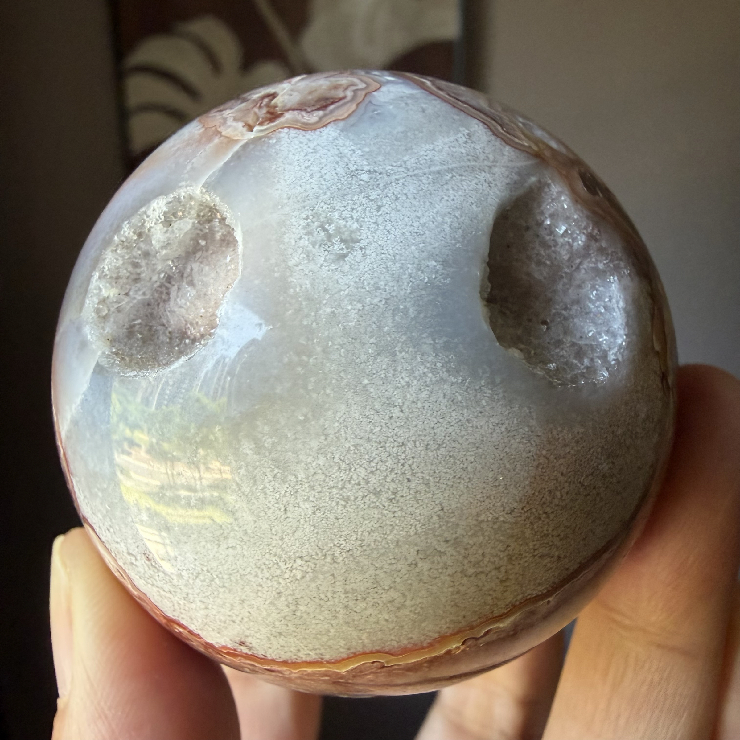 「擺件」 墨西哥瘋狂瑪瑙 外星人之眼（天然晶洞） 5.86cm 