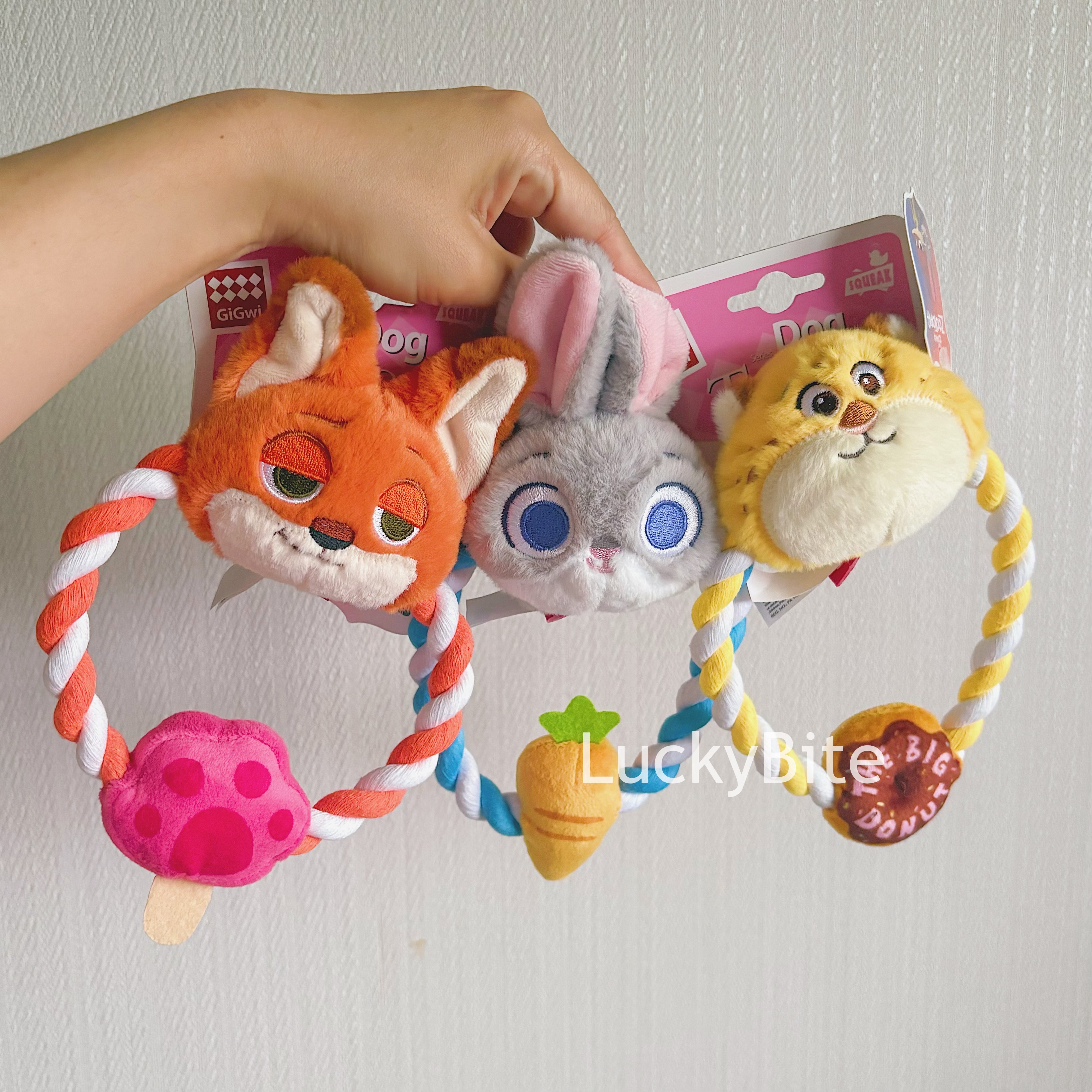 【LuckyBite】現貨Gigwi 貴為 迪士尼動物方城市 繩結玩具 朱蒂 尼克 洪金豹