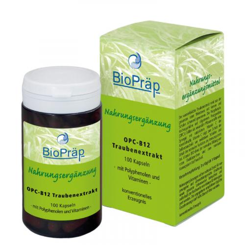 Biopräp 天然OPC花青素 葡萄籽+維生素B12膠囊 （100錠入）