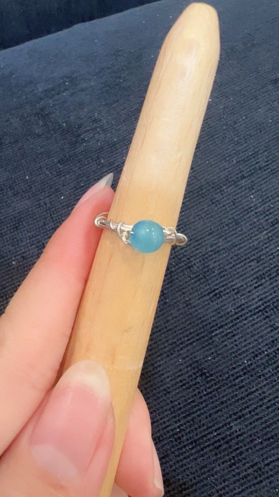 💙 靜海之眼｜藍貓眼石編織戒
