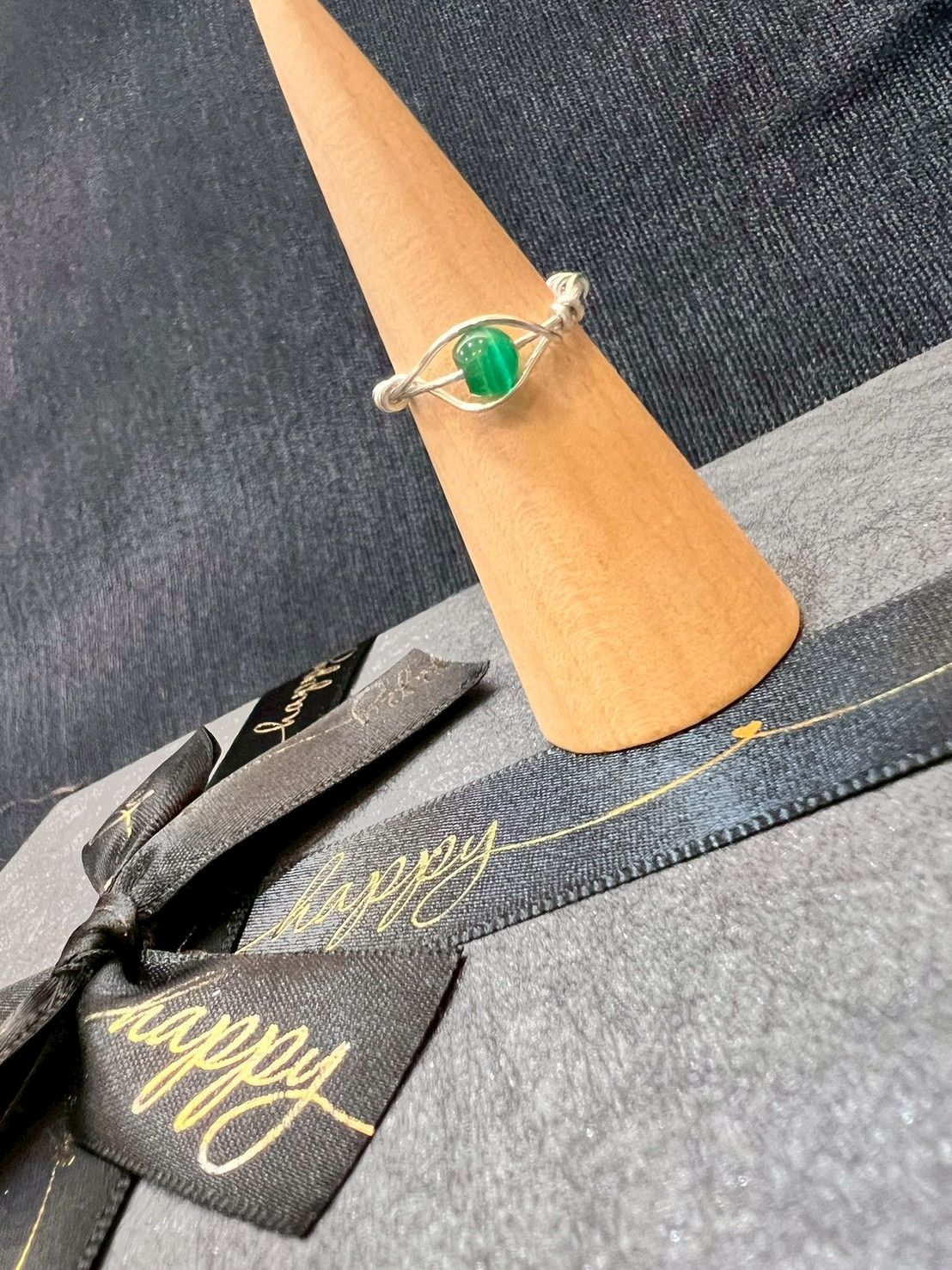 💚 綠境之心｜綠貓眼石編織戒