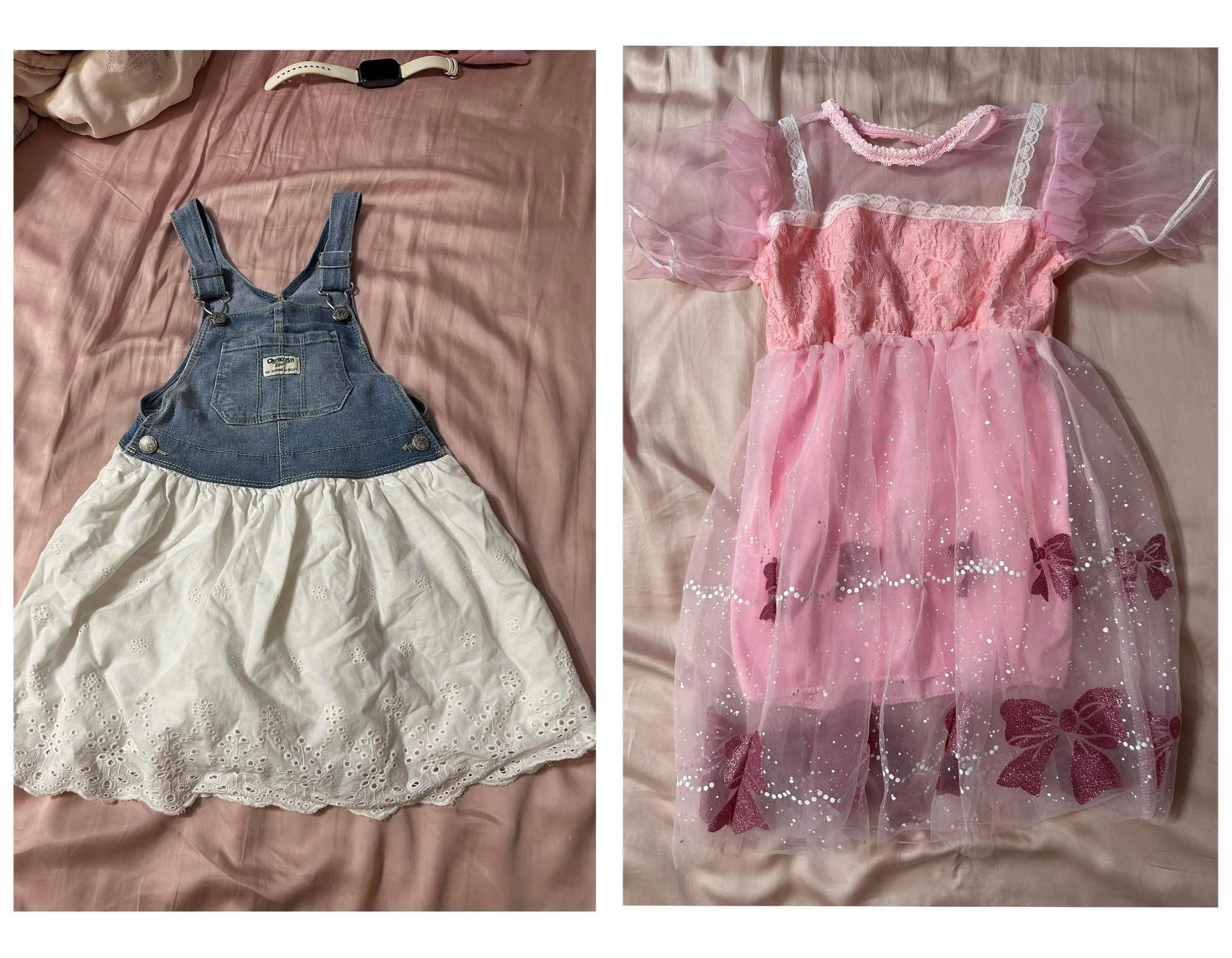 Oshkosh 5T白色 雕花 吊帶裙洋裝